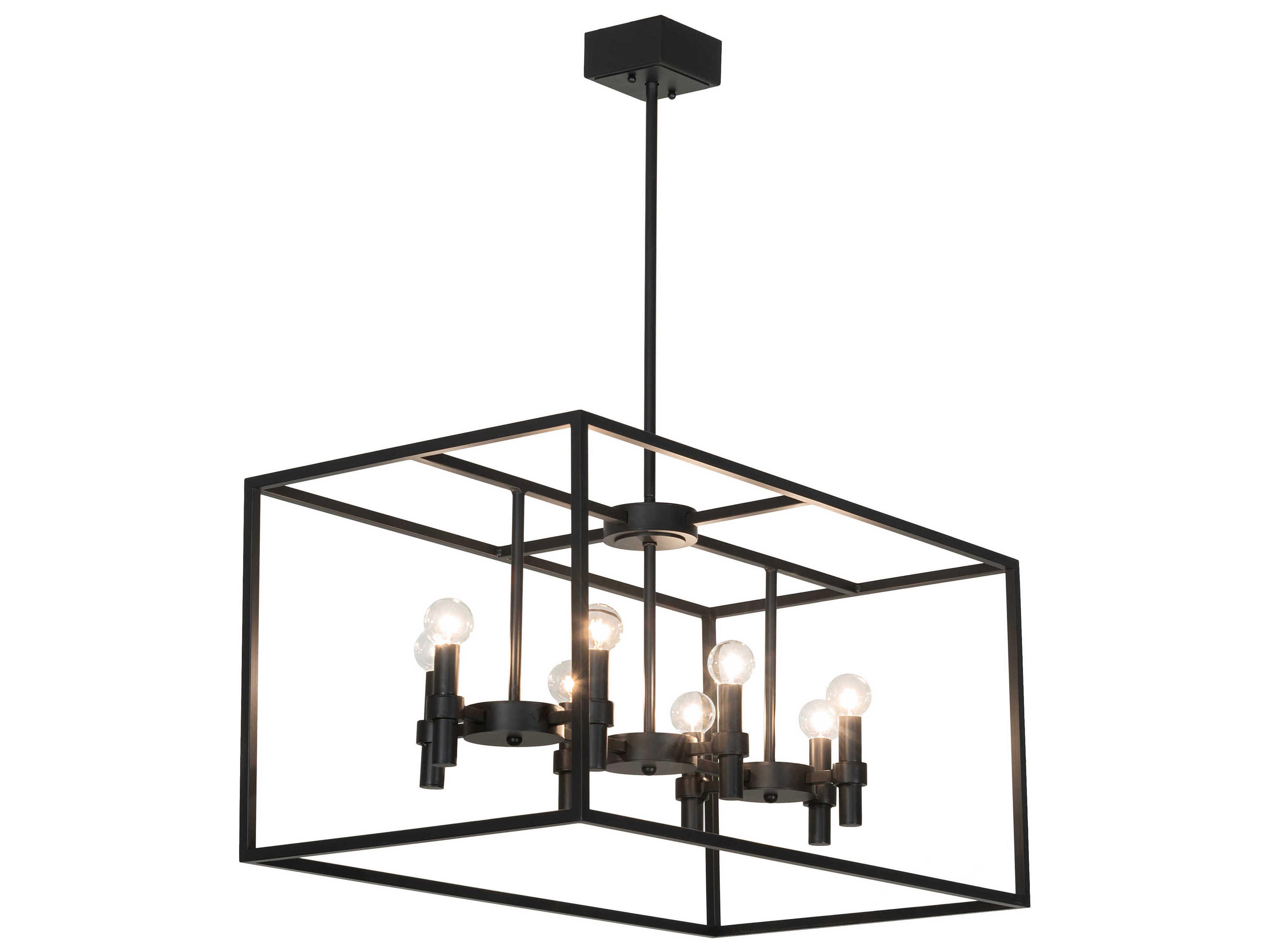Kitzi 8-Light Solar Black Island Pendant