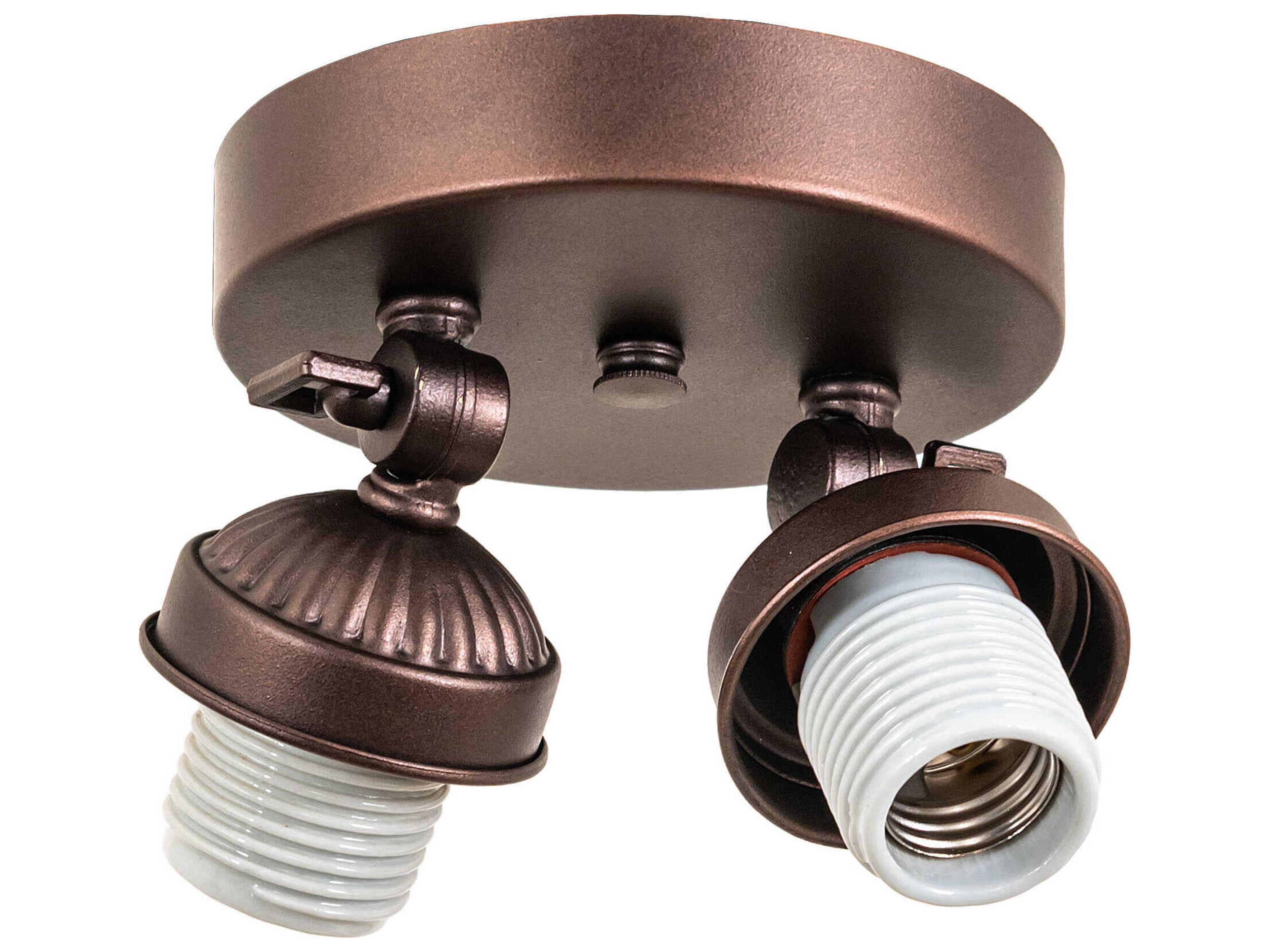 2-Light Mahogany Bronze Flush Mount