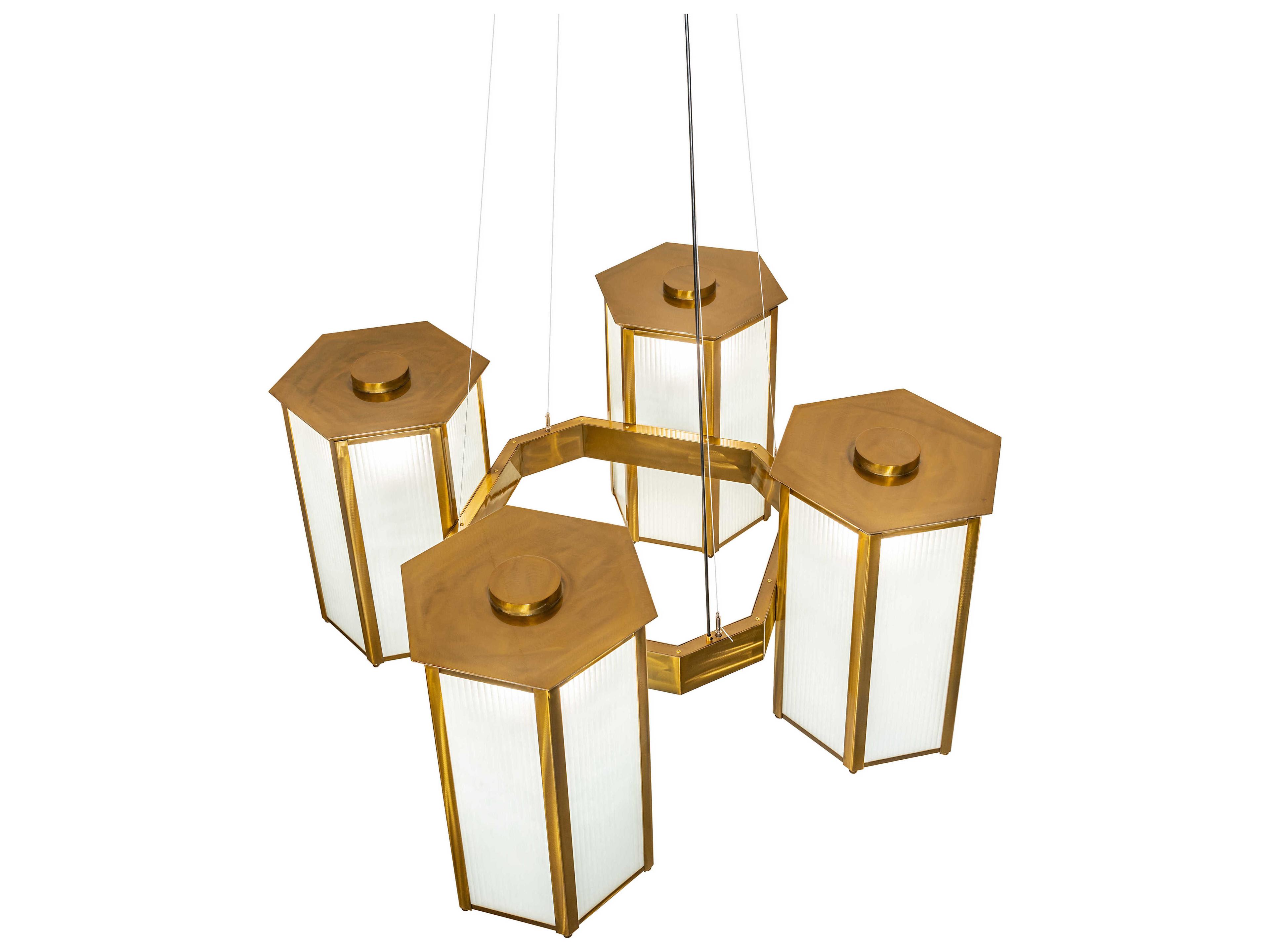 Meyda Affeton 4-Light Transparent Gold Pendant