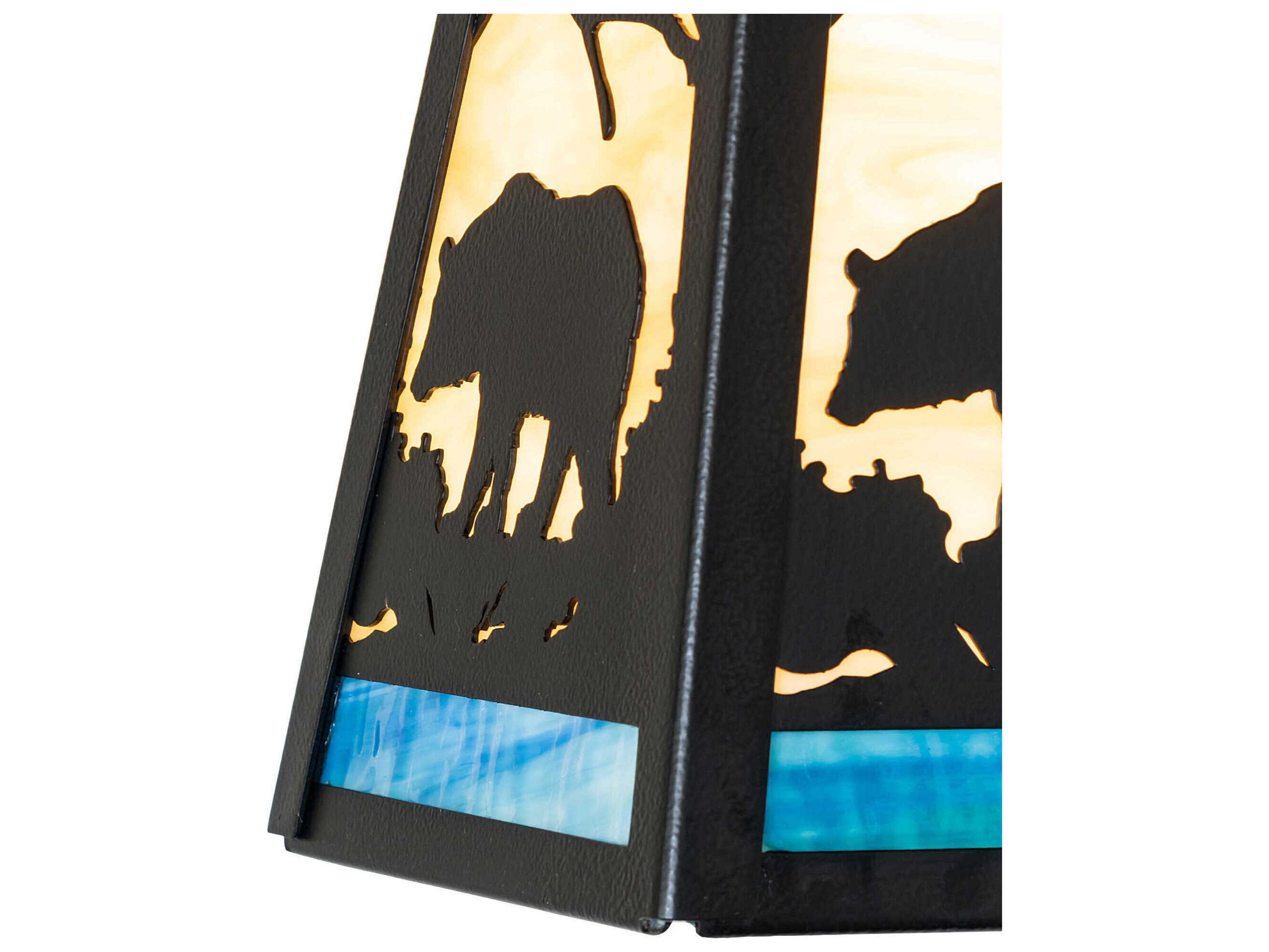 Meyda Bear At Dawn 1-Light Black Satin Wrought Iron Mini Pendant