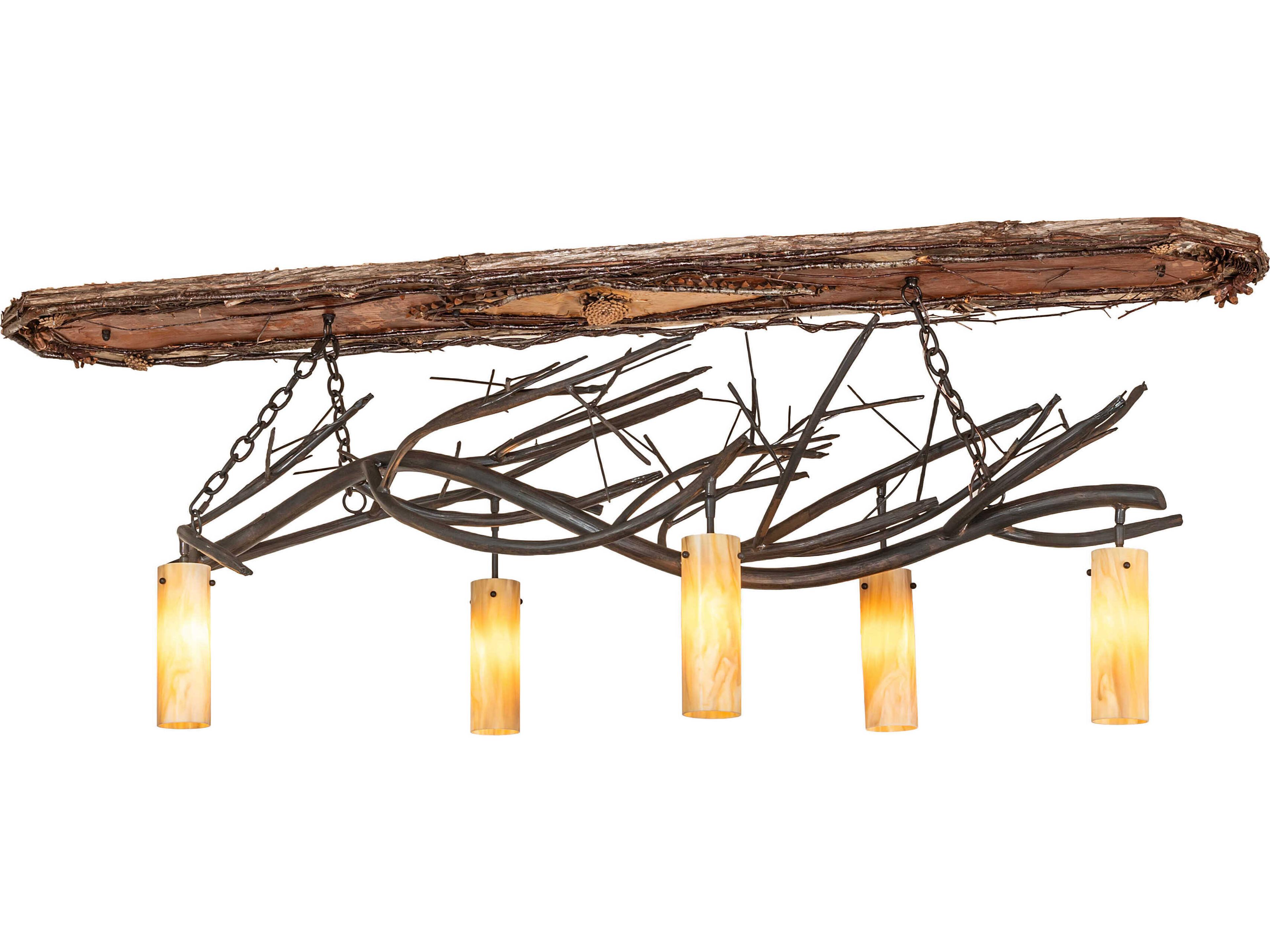 Winter Solstice 5-Light Rust Patina Copper Island Pendant