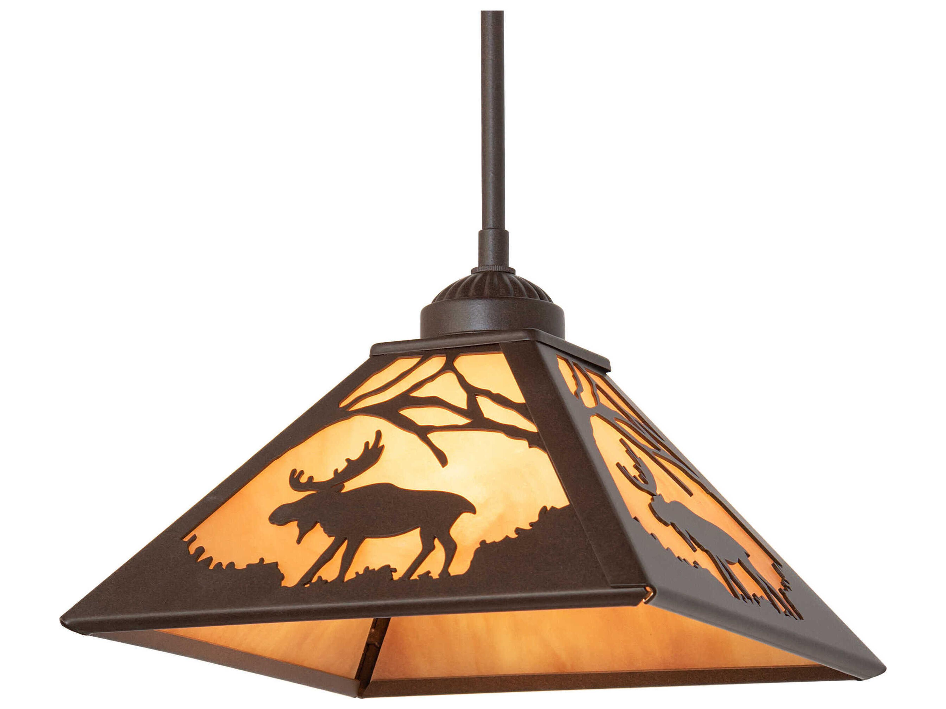 Lone Moose 1-Light Cafe Noir Brown Pendant