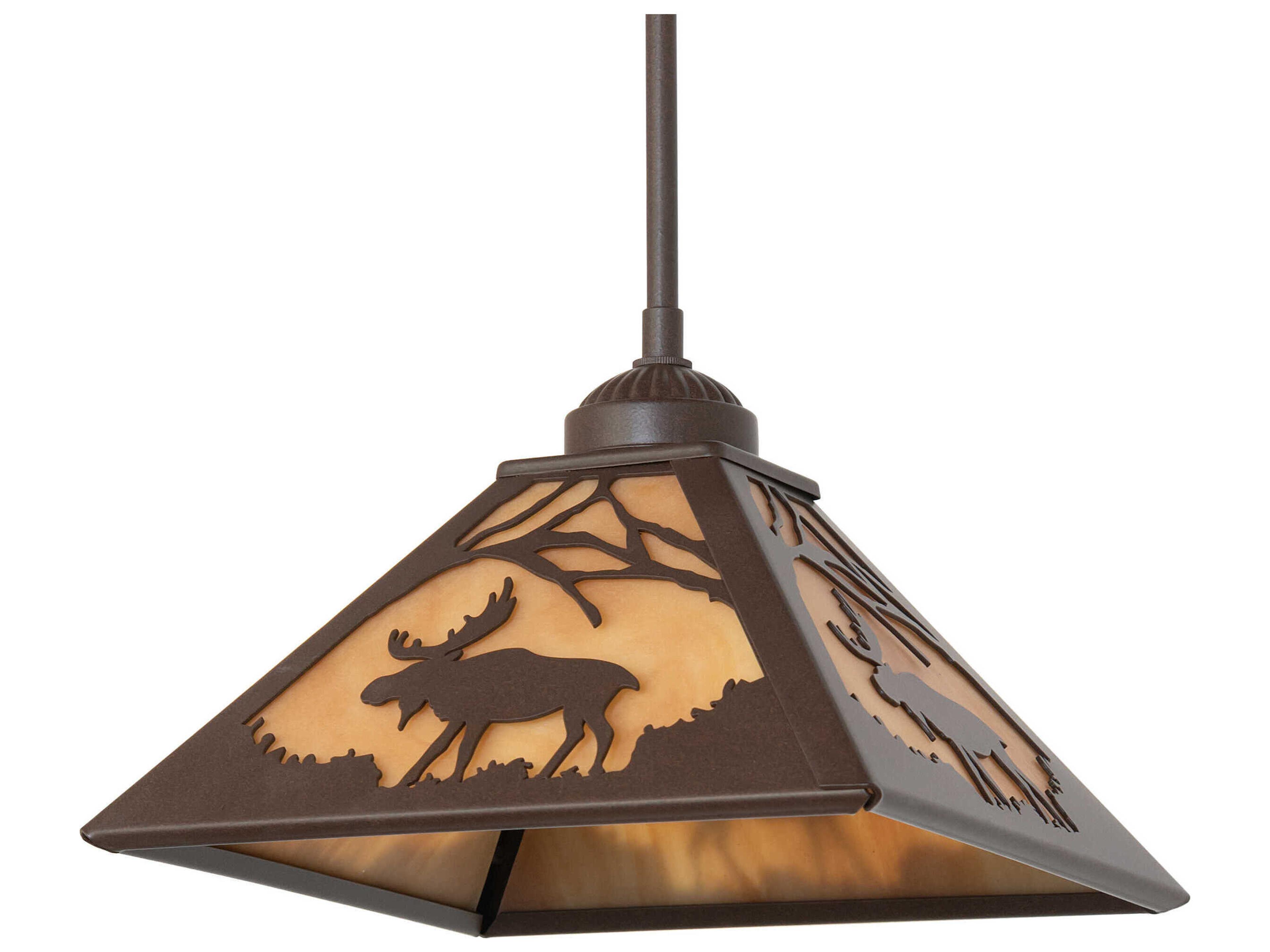 Meyda Lone Moose 1-Light Cafe Noir Brown Pendant