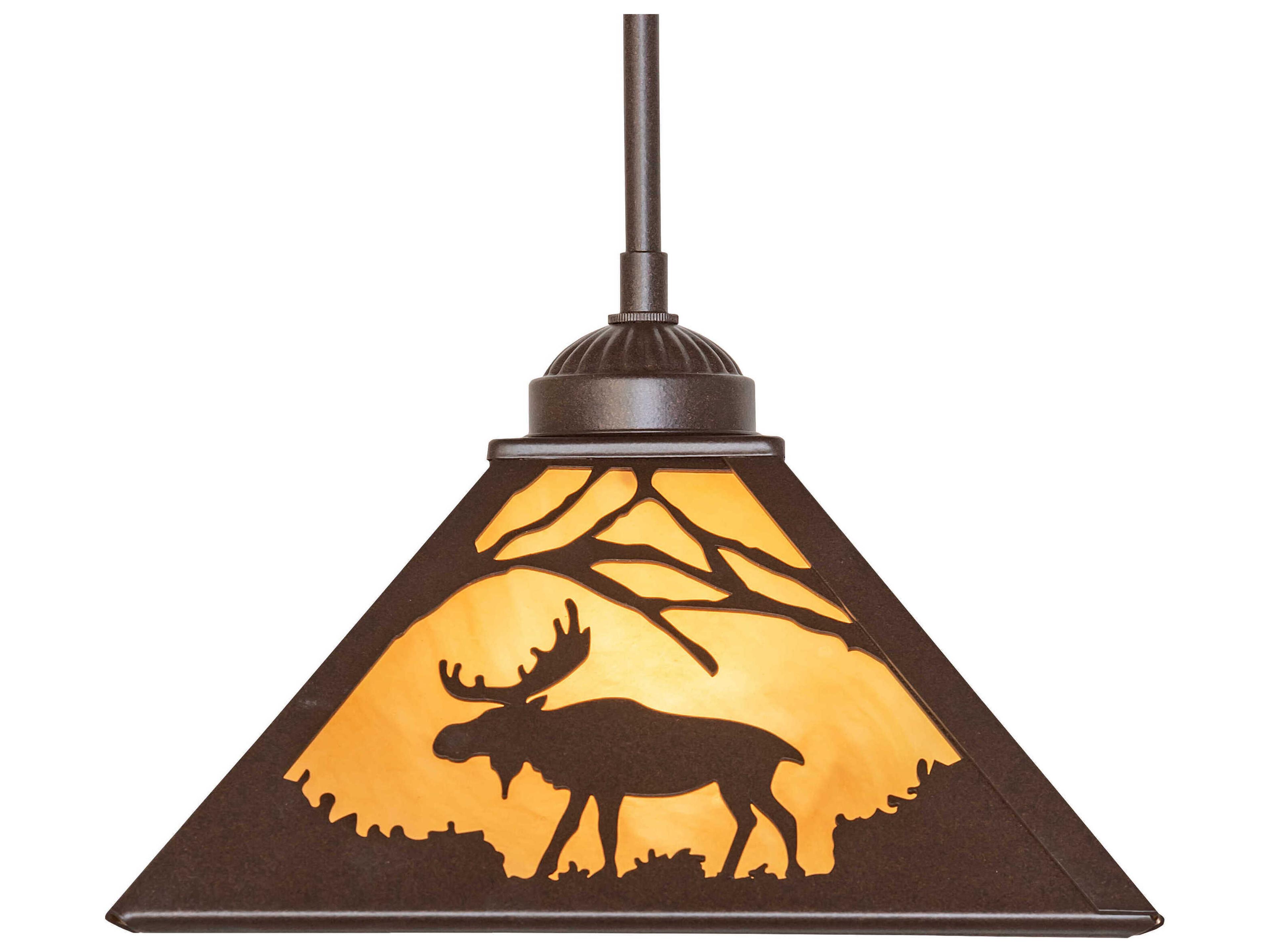 Meyda Lone Moose 1-Light Cafe Noir Brown Pendant