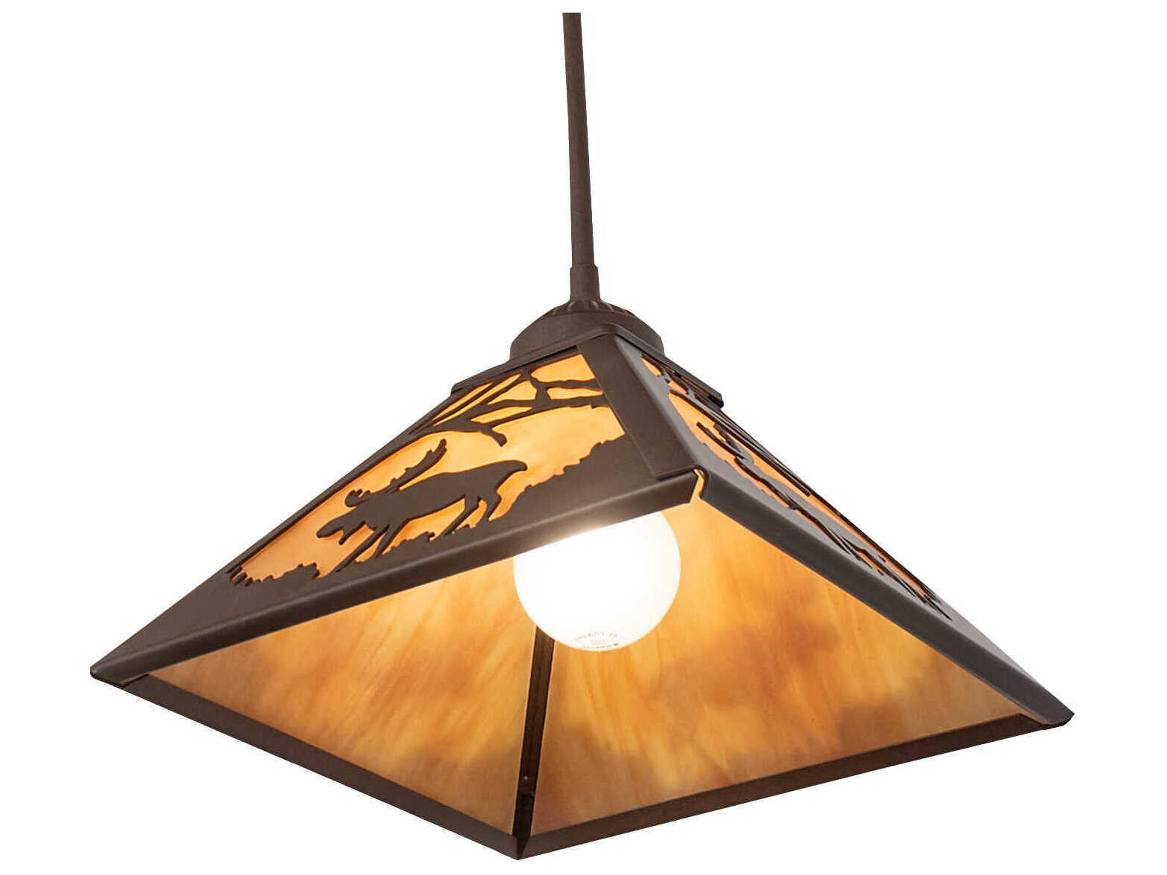 Meyda Lone Moose 1-Light Cafe Noir Brown Pendant