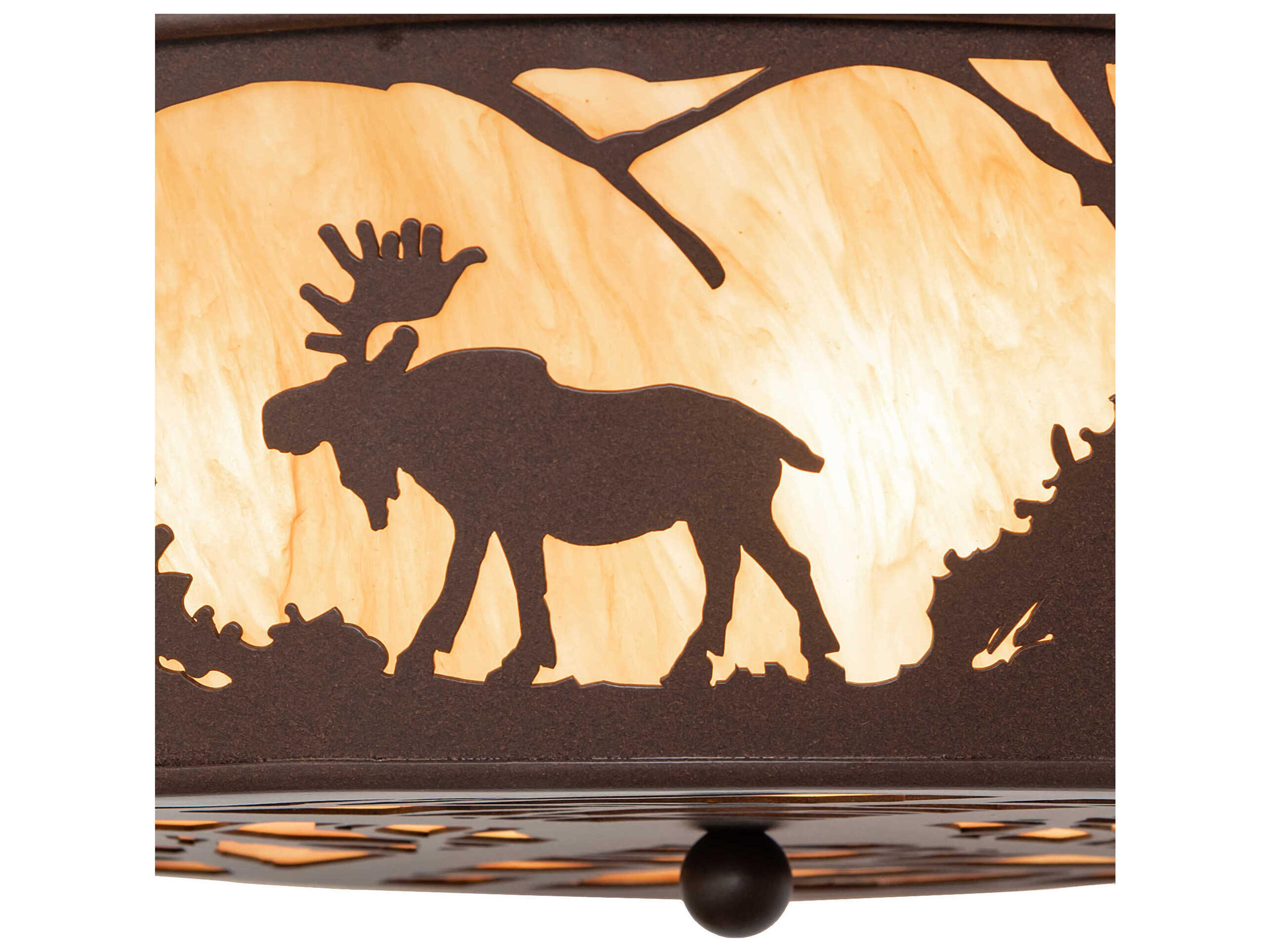 Meyda Moose At Dawn 4-Light Cafe Noir Brown Flush Mount