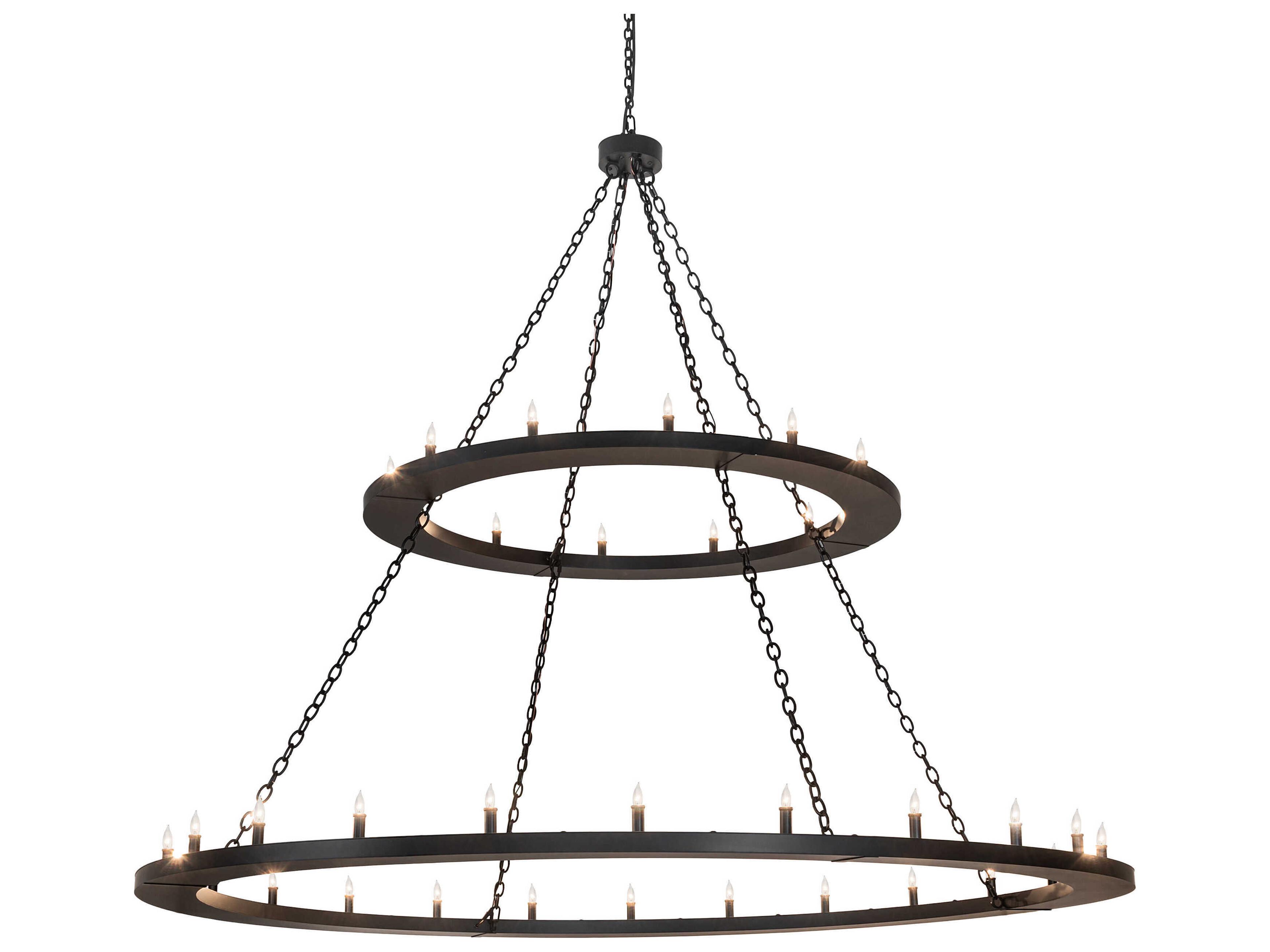 Loxley 36-Light Solar Black Candelabra Chandelier