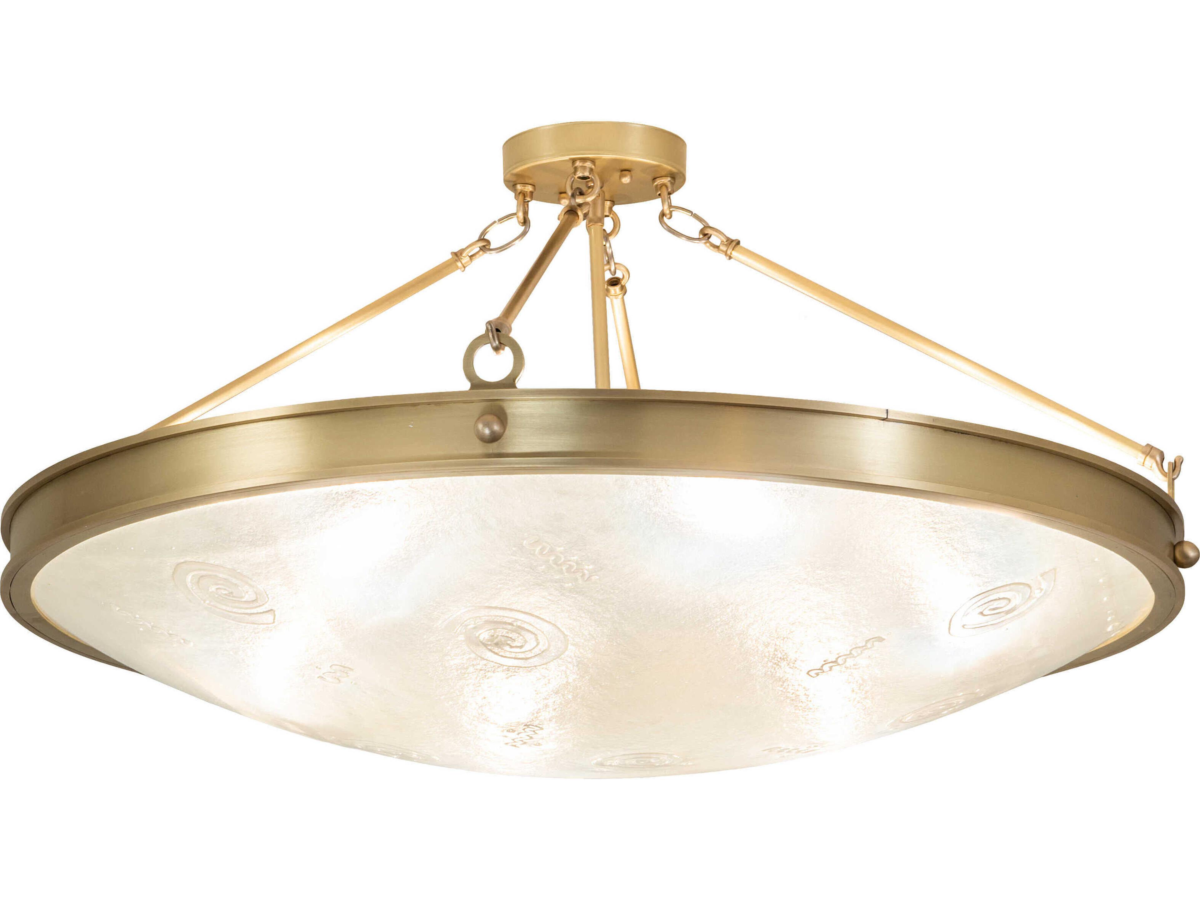 Metro Fusion 6-Light Brushed Brass Glass Bowl Semi Flush Mount
