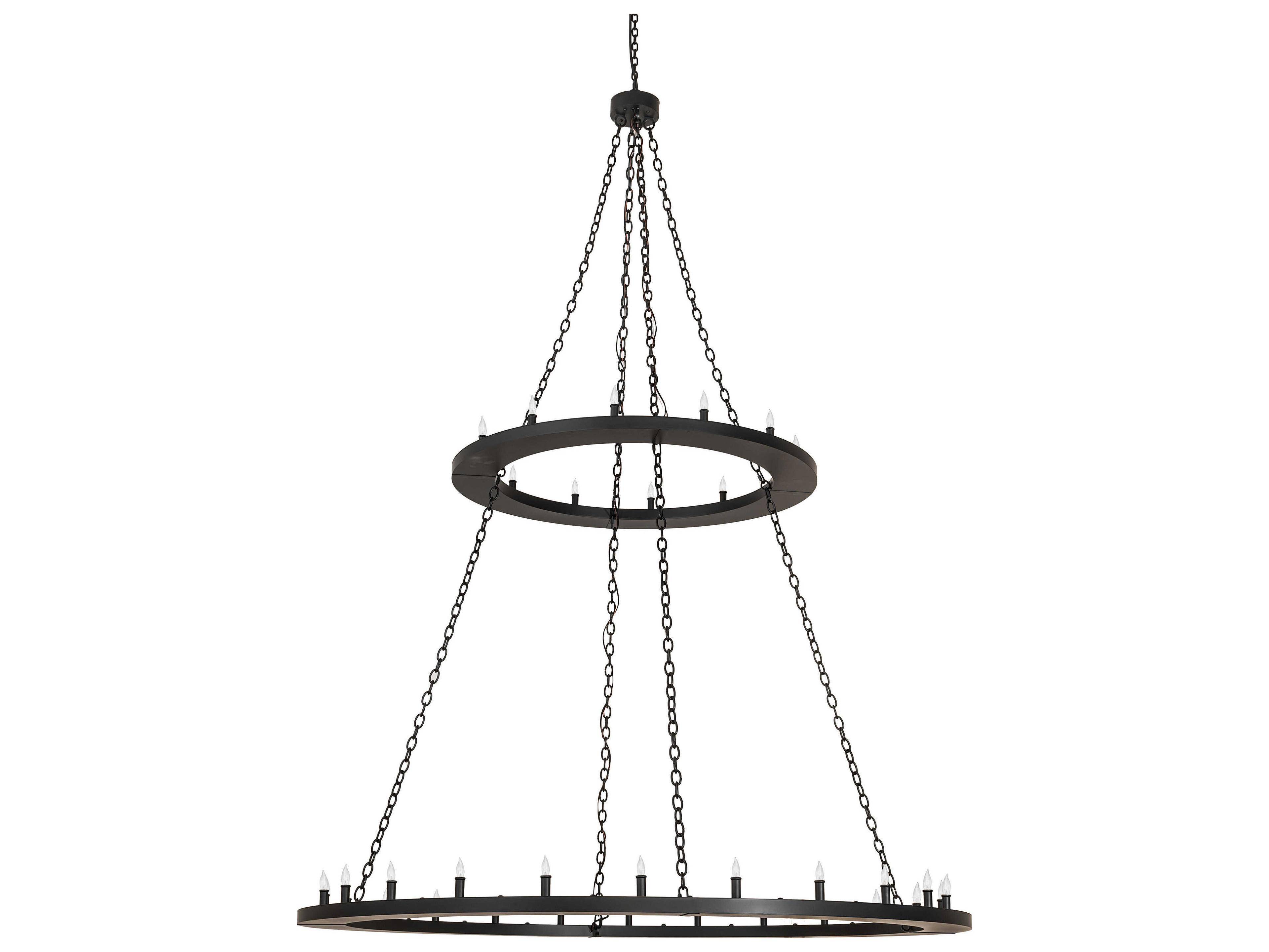 Meyda Loxley 36-Light Solar Black Candelabra Tiered Chandelier