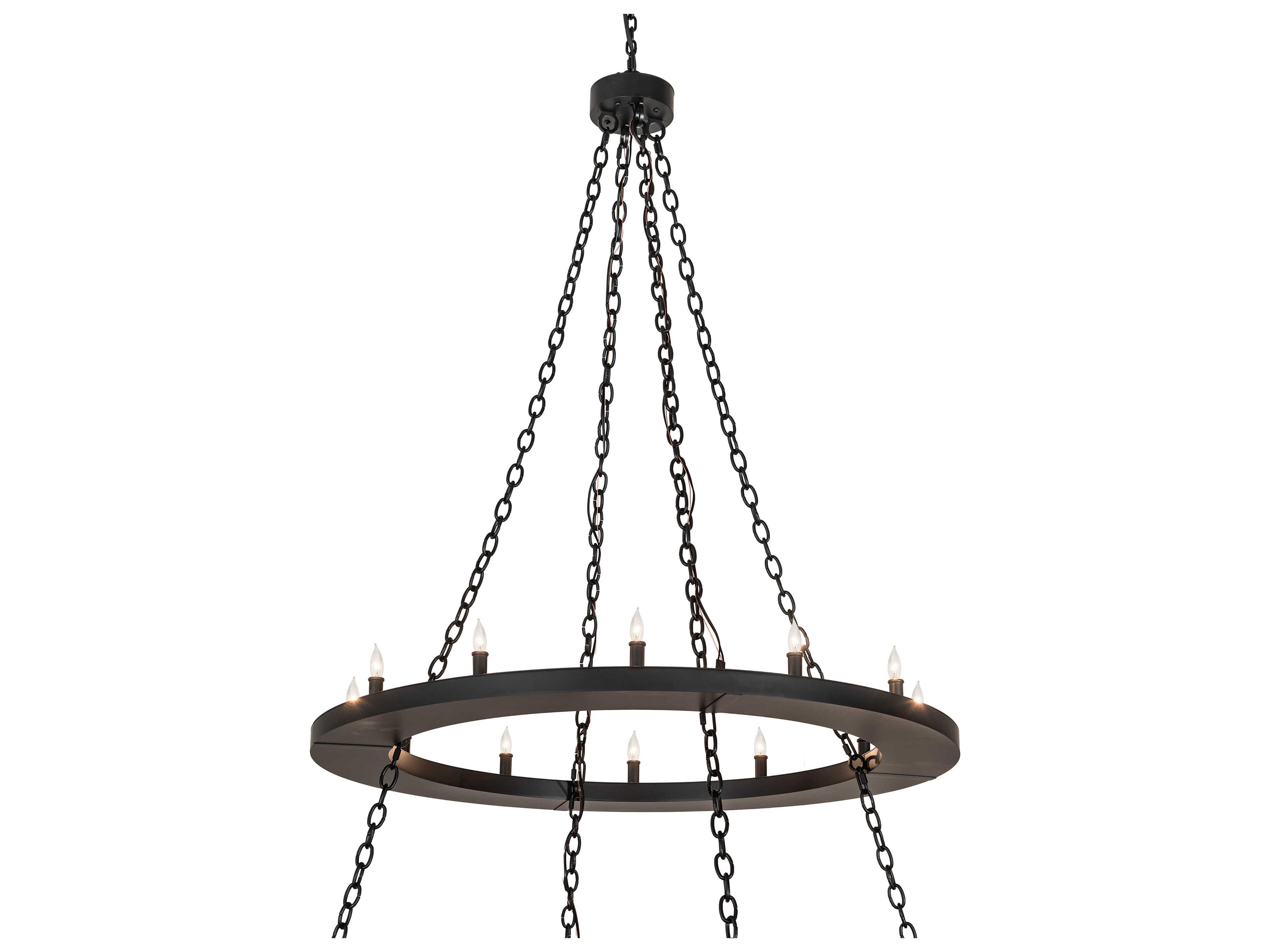 Meyda Loxley 36-Light Solar Black Candelabra Tiered Chandelier