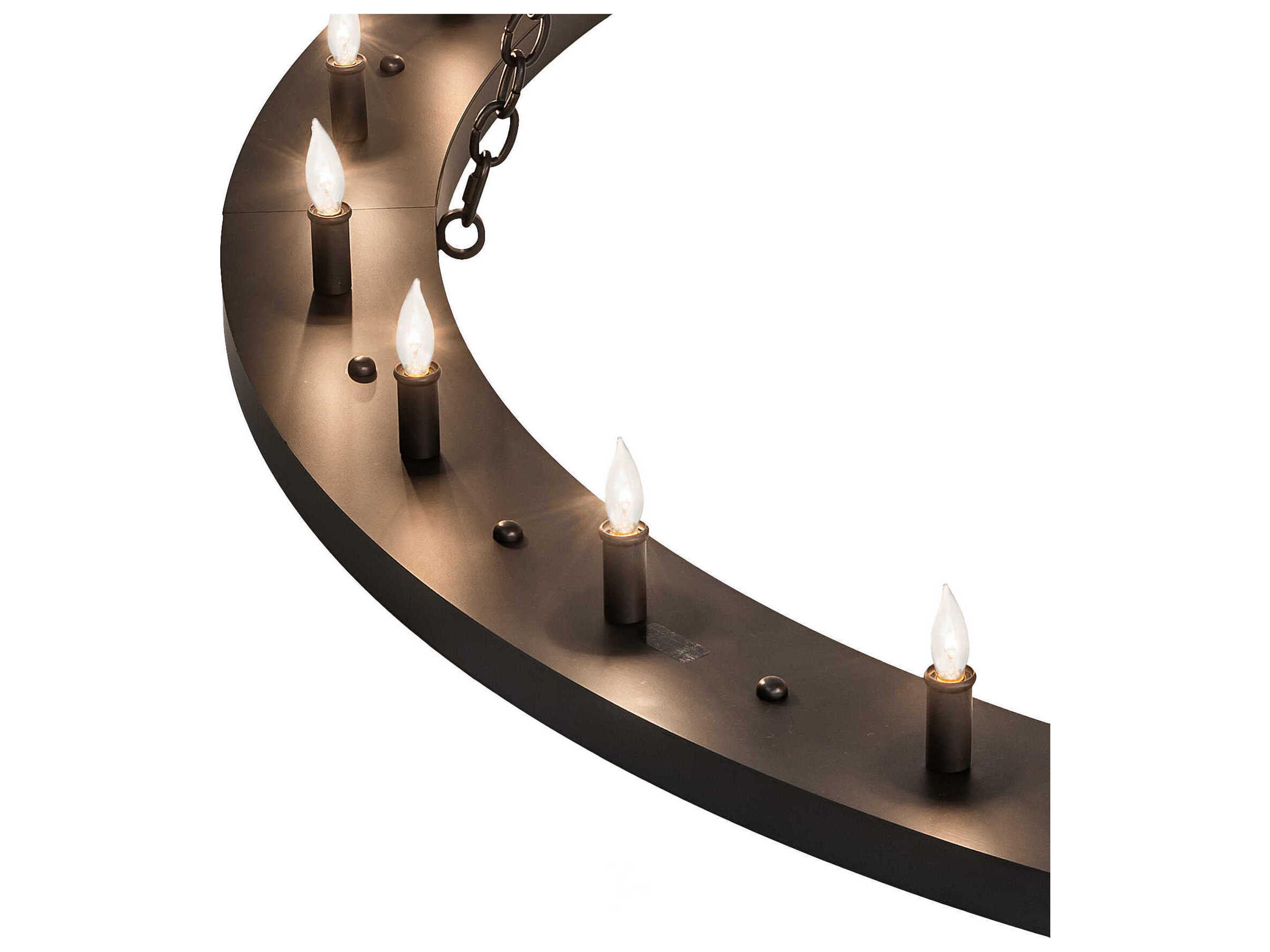 Meyda Loxley 36-Light Solar Black Candelabra Tiered Chandelier