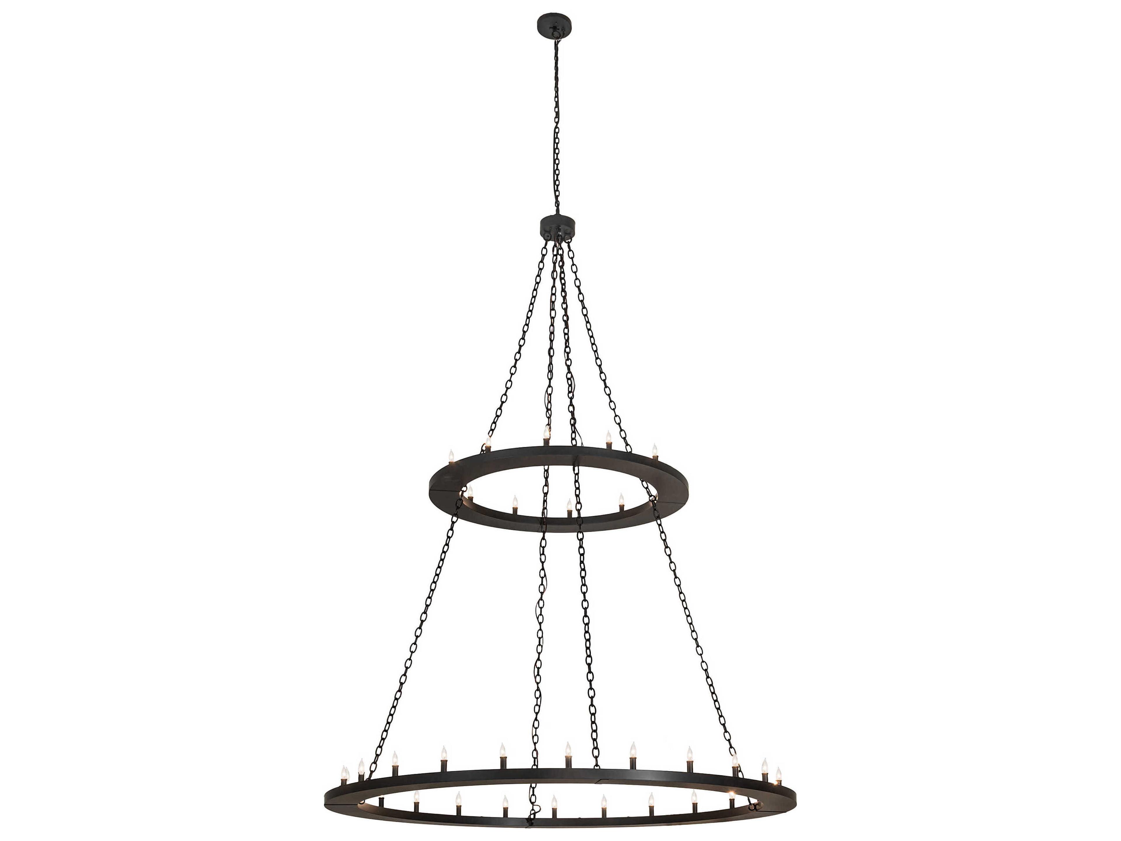 Meyda Loxley 36-Light Solar Black Candelabra Tiered Chandelier