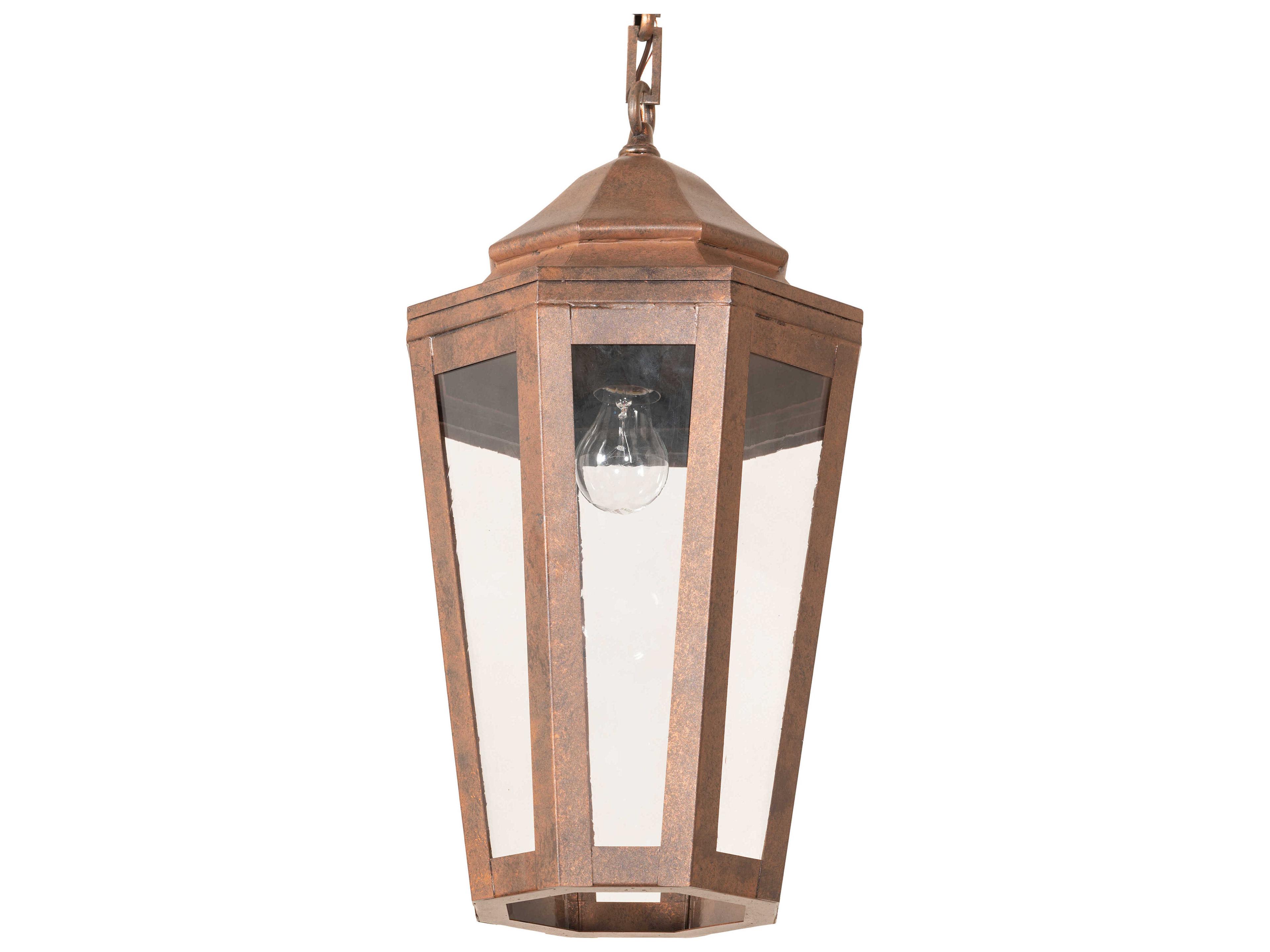 Meyda 1-Light Antique Rust Copper Lantern Mini Pendant