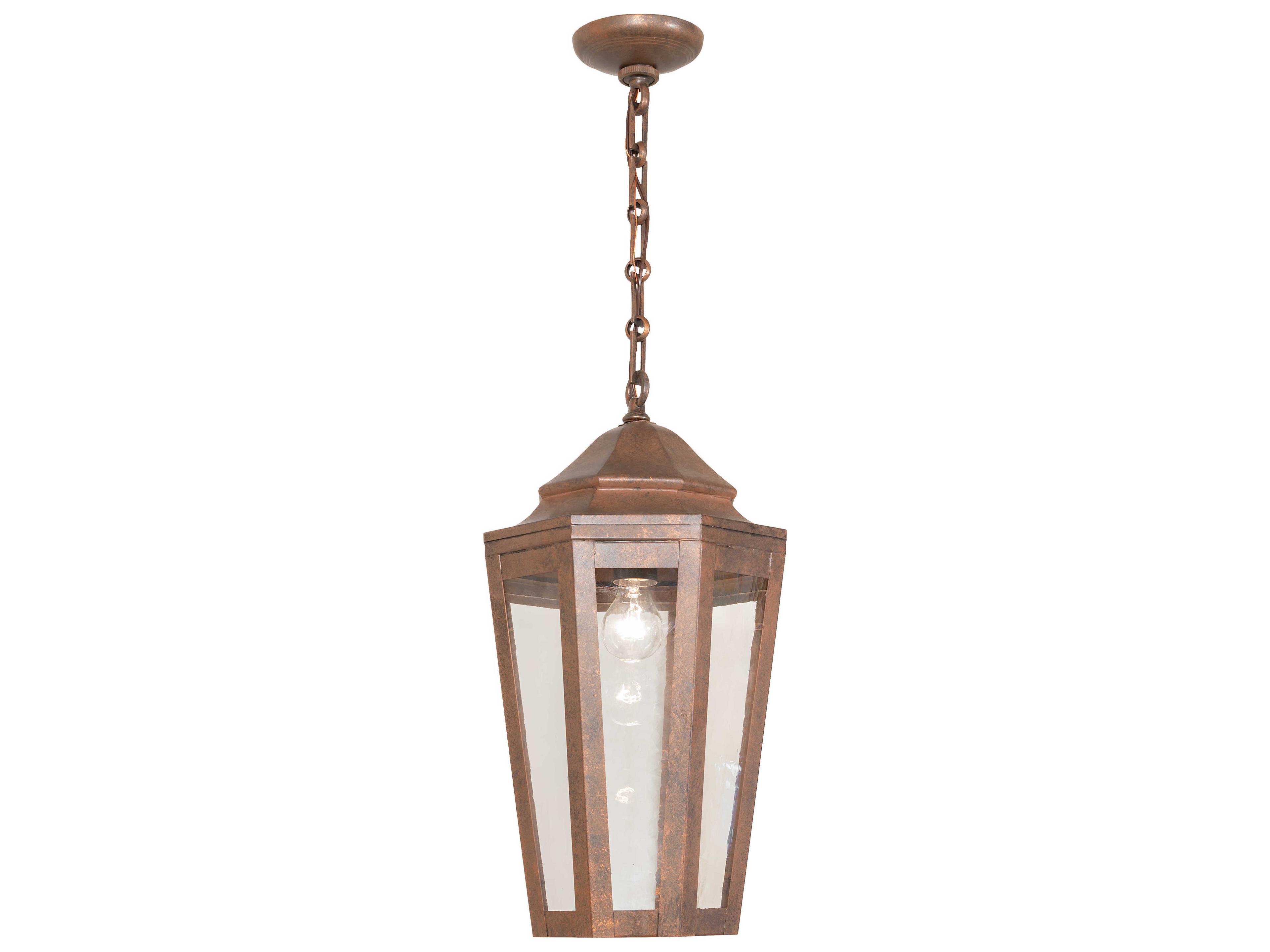 Meyda 1-Light Antique Rust Copper Lantern Mini Pendant