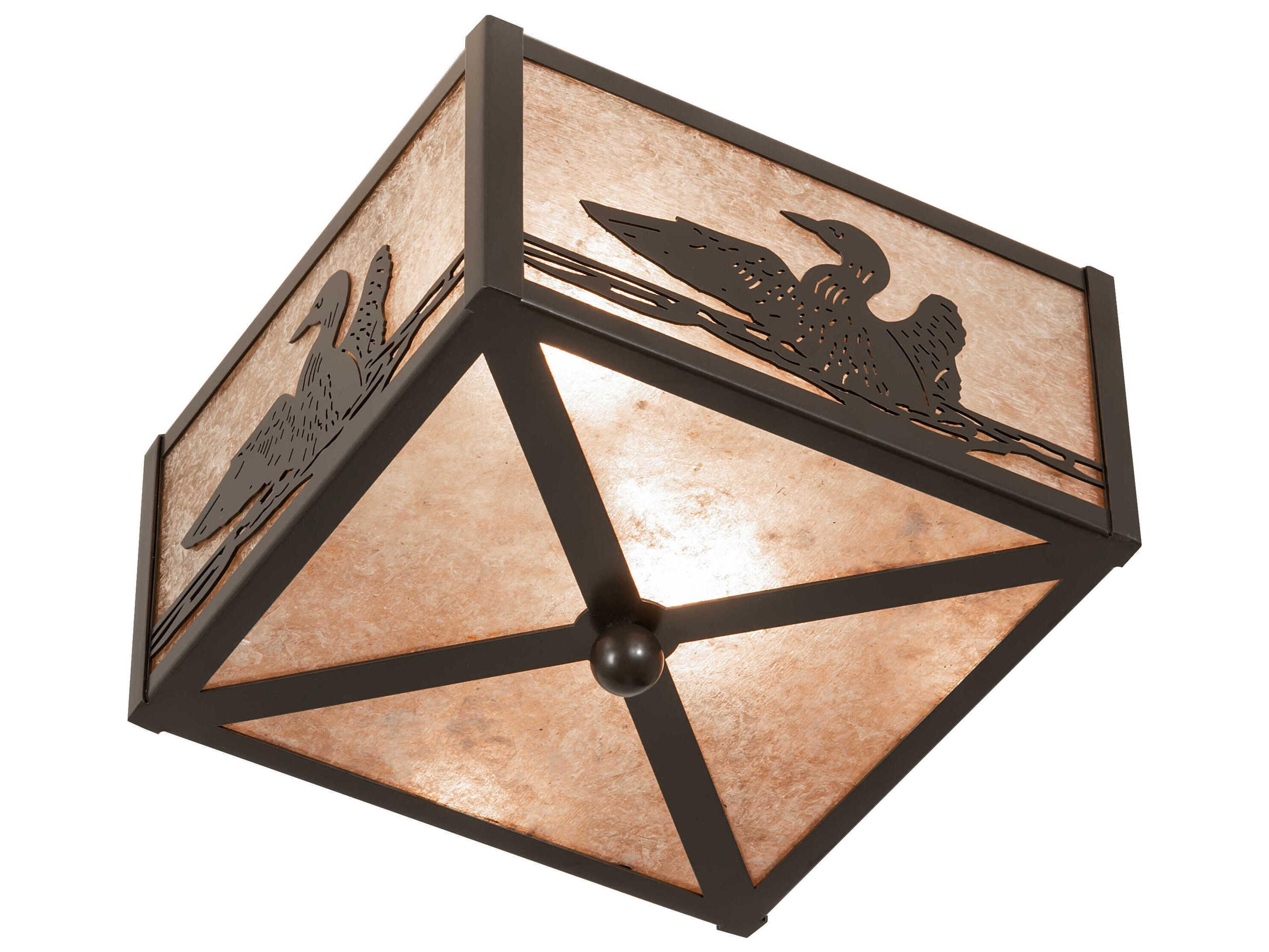 Meyda 2-Light Timeless Bronze Glass Semi Flush Mount