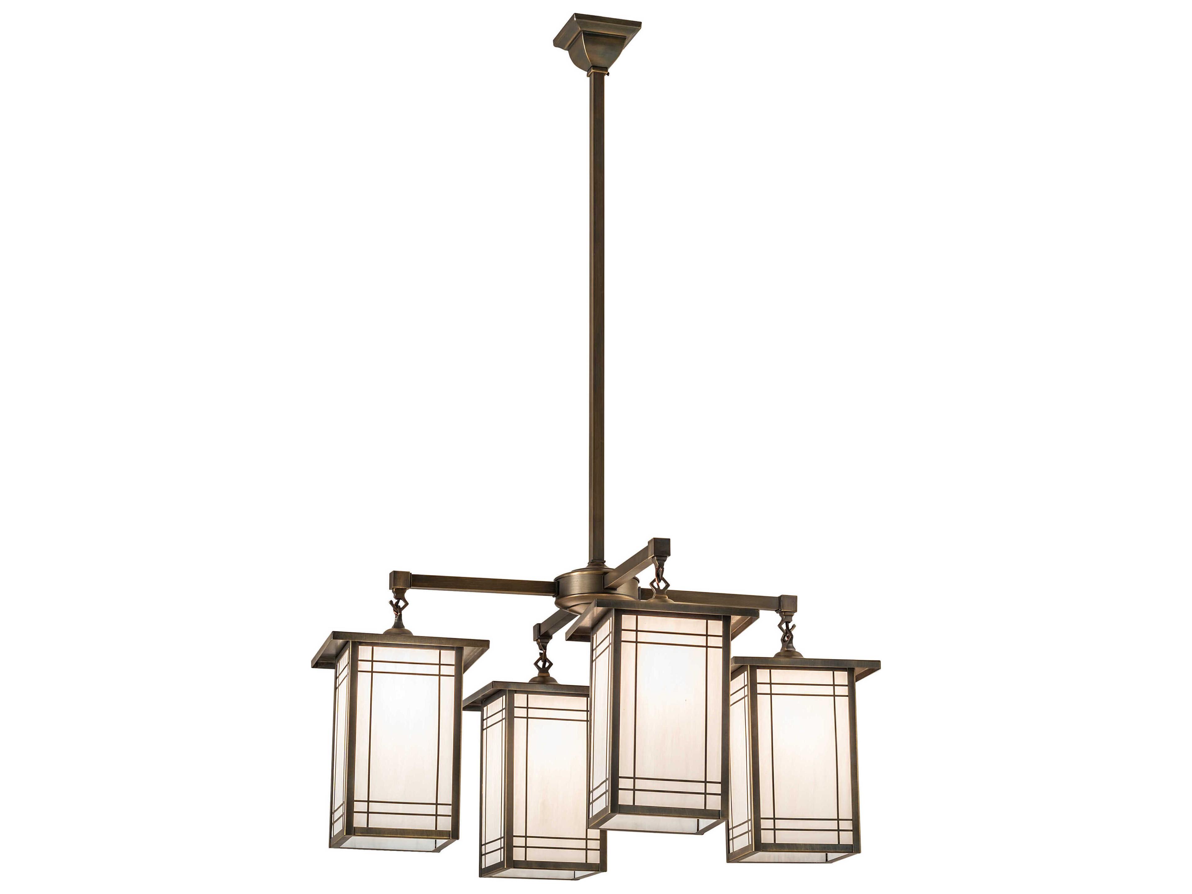 Meyda Hyde Park 4-Light Antique Brass Chandelier