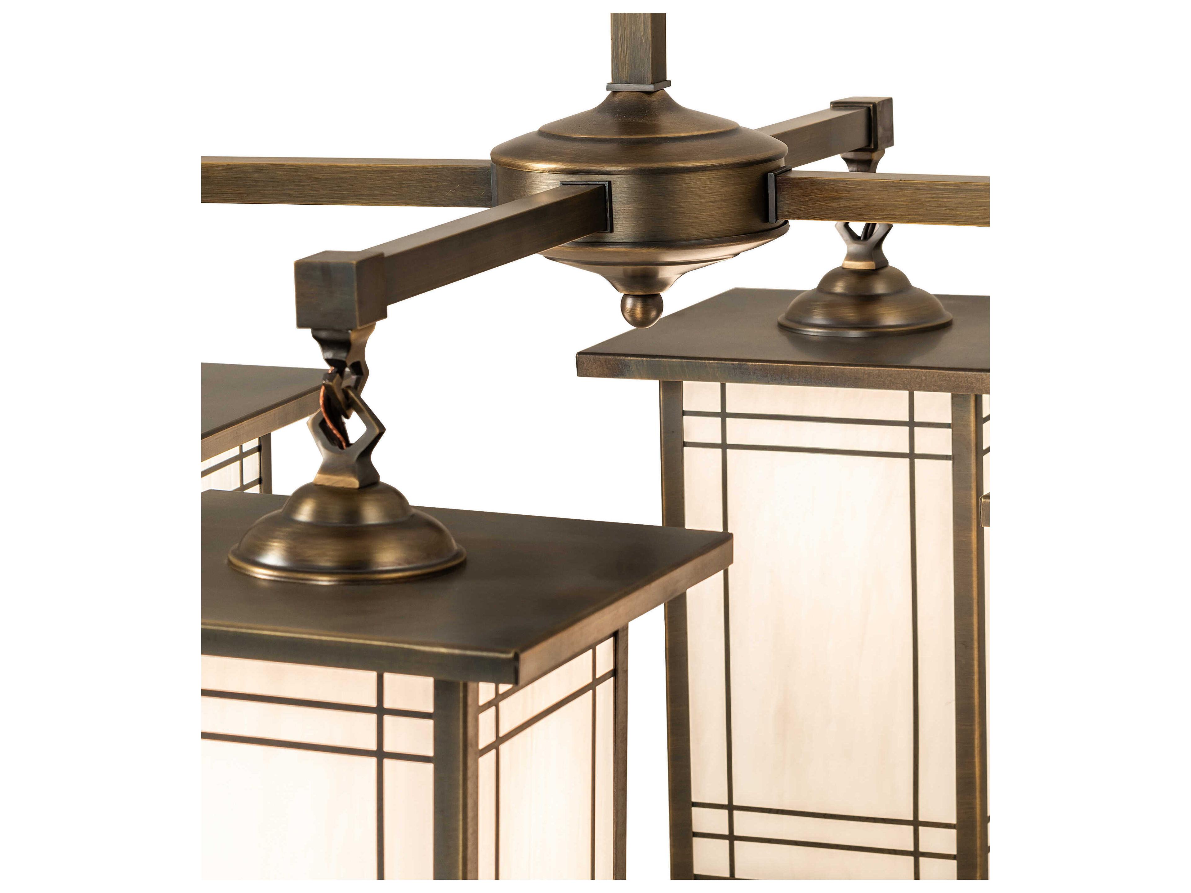 Meyda Hyde Park 4-Light Antique Brass Chandelier