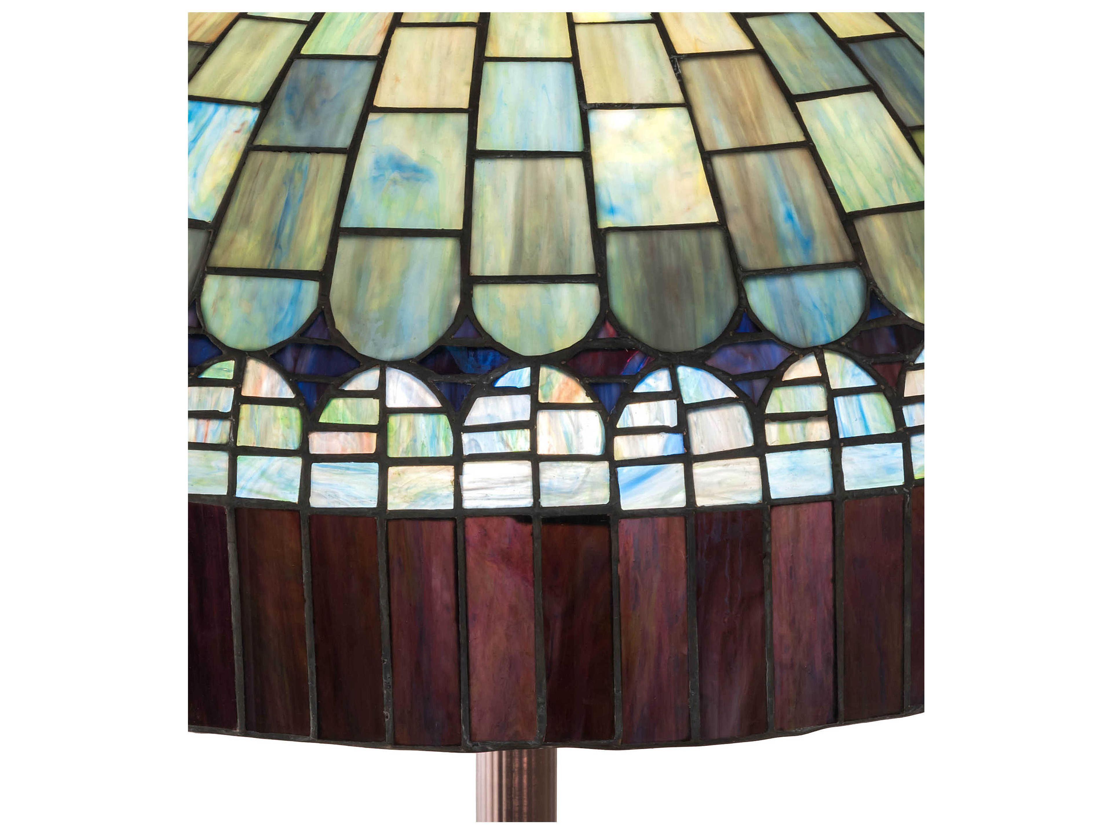 Meyda Tiffany Candice Glass Mahogany Bronze Floor Lamp