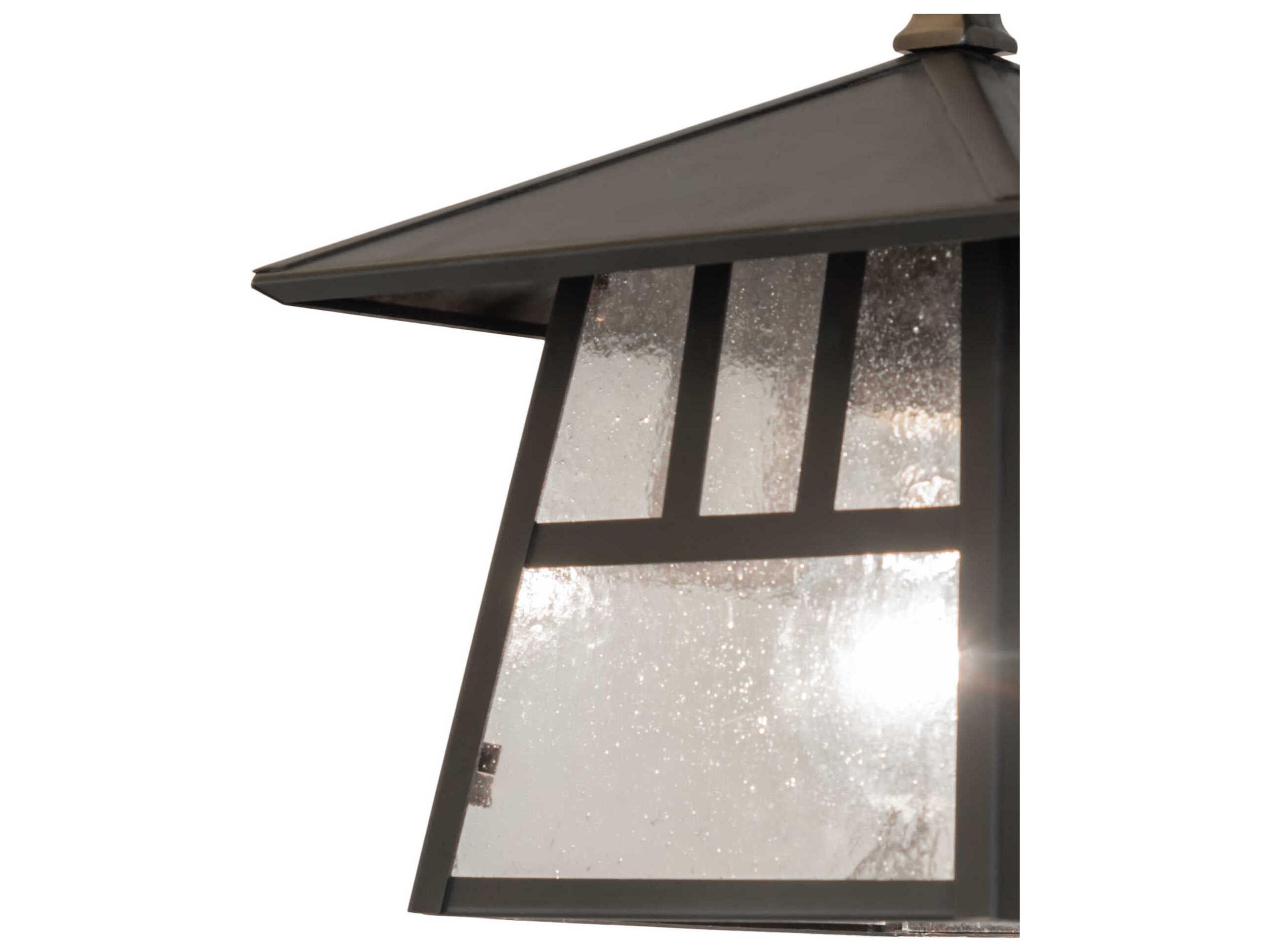 Meyda Stillwater Double Bar Mission 1-Light Craftsman Brown Lantern Mini Pendant