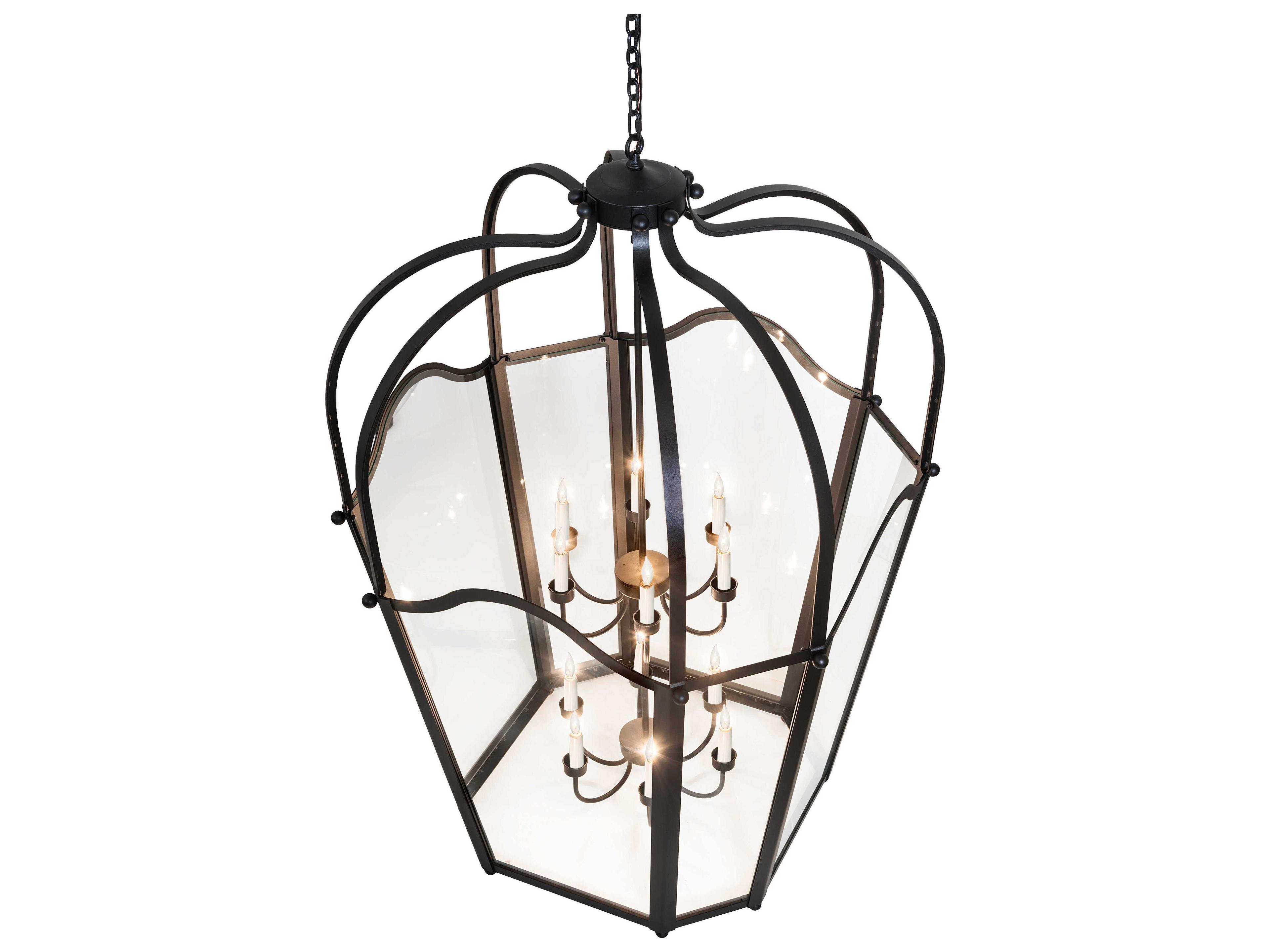 Meyda Citadel 12-Light Textured Black Tiered Pendant