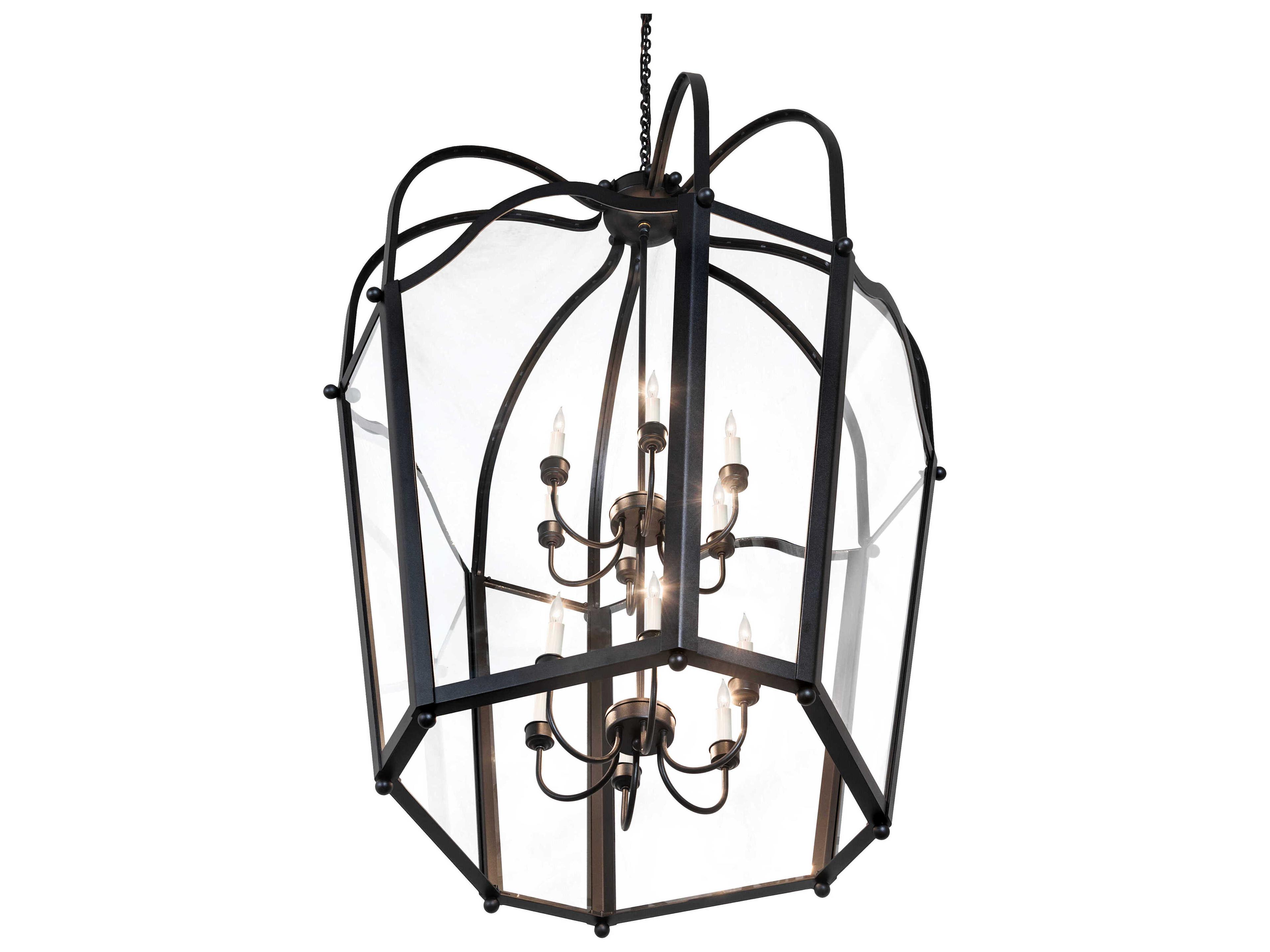 Meyda Citadel 12-Light Textured Black Tiered Pendant