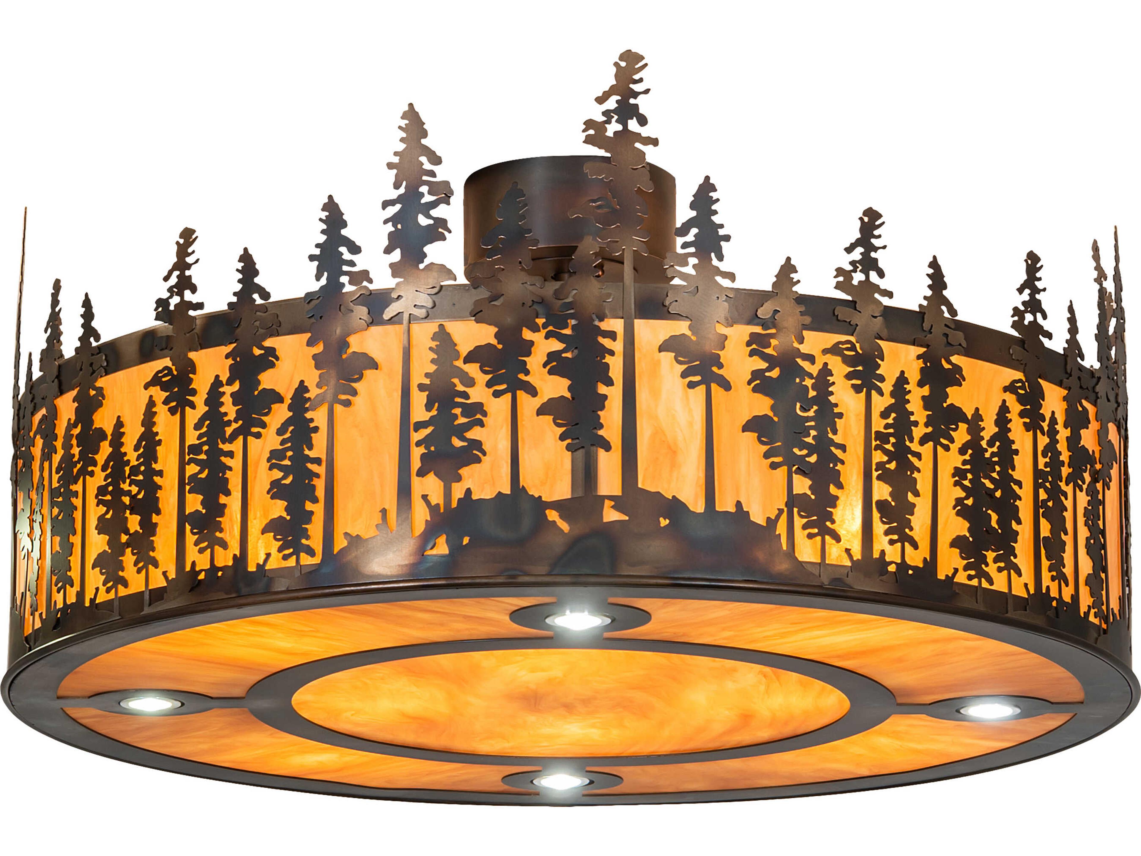 Personalized 8-Light Ambra Sienna Idalight Copper Pendant