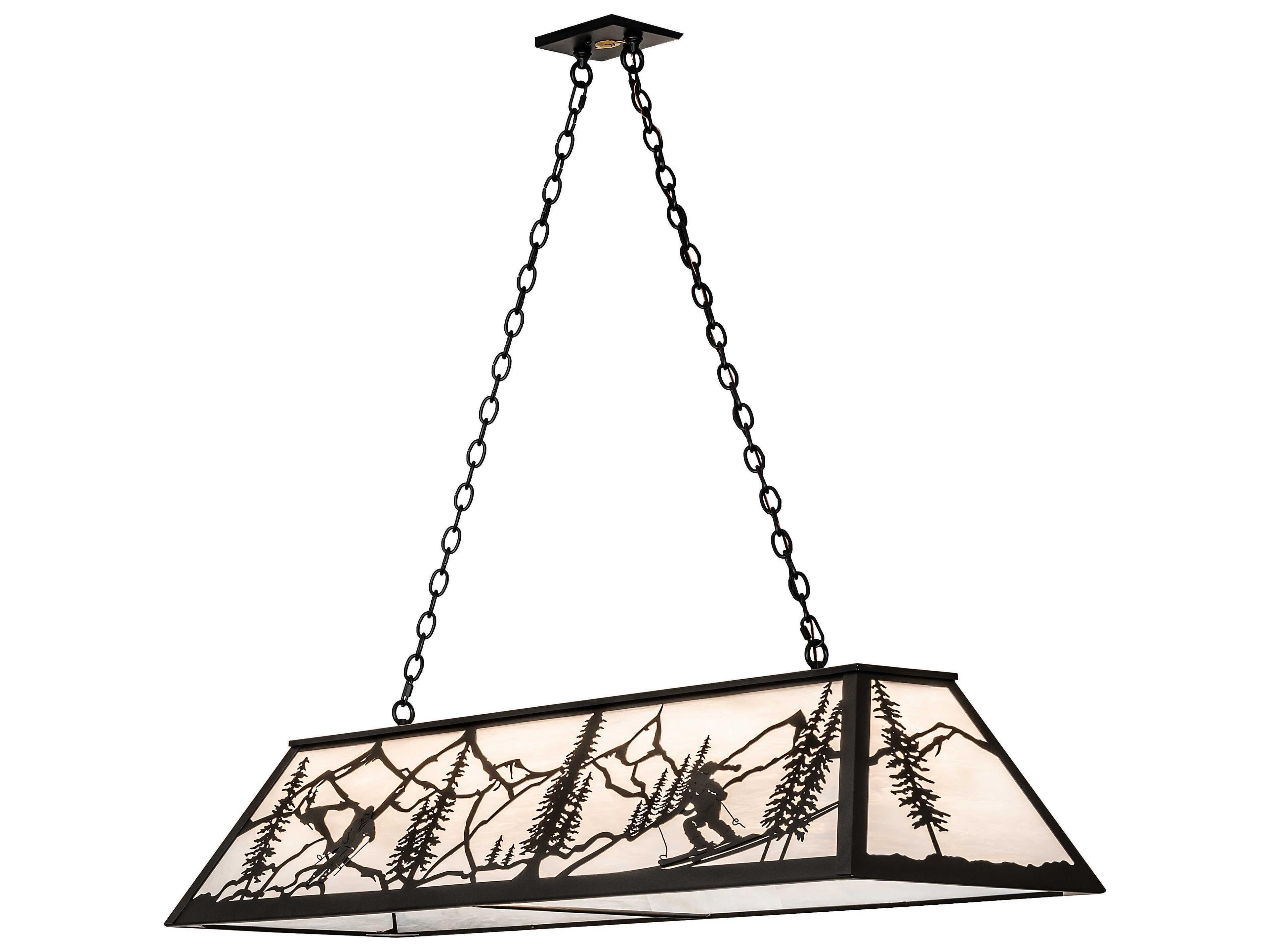 Alpine 9-Light Textured Black Island Pendant