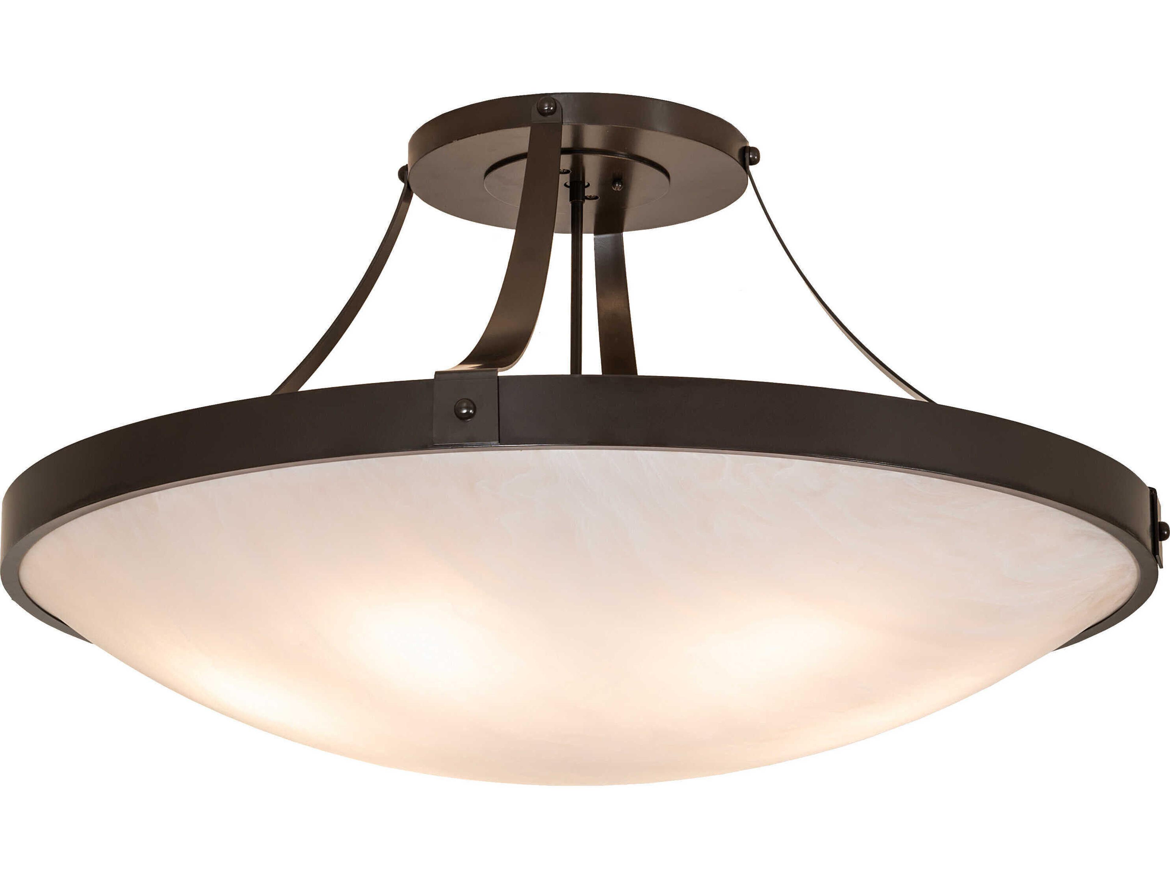 6-Light Timeless Bronze Bowl Semi Flush Mount