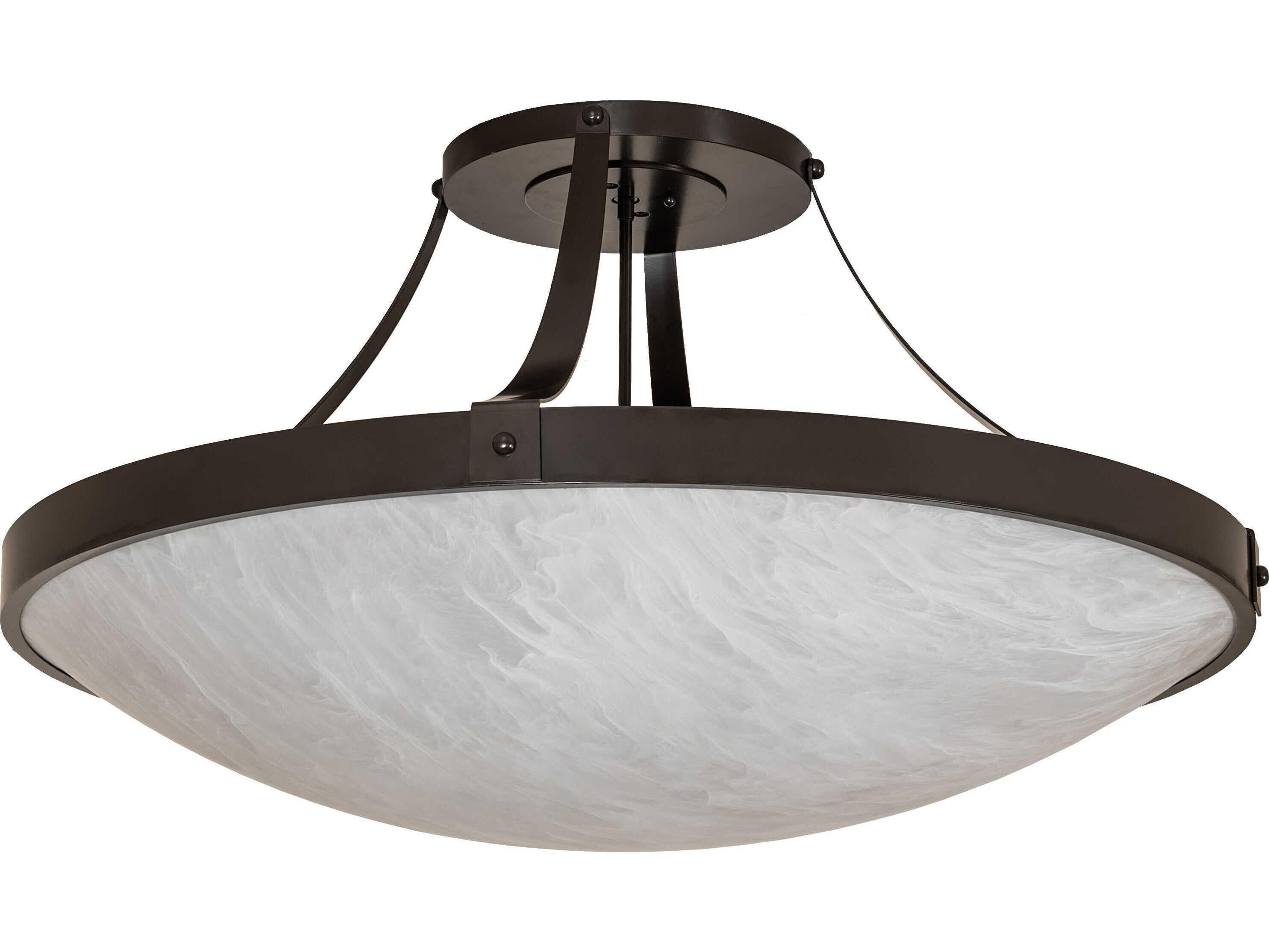 Meyda 6-Light Timeless Bronze Bowl Semi Flush Mount