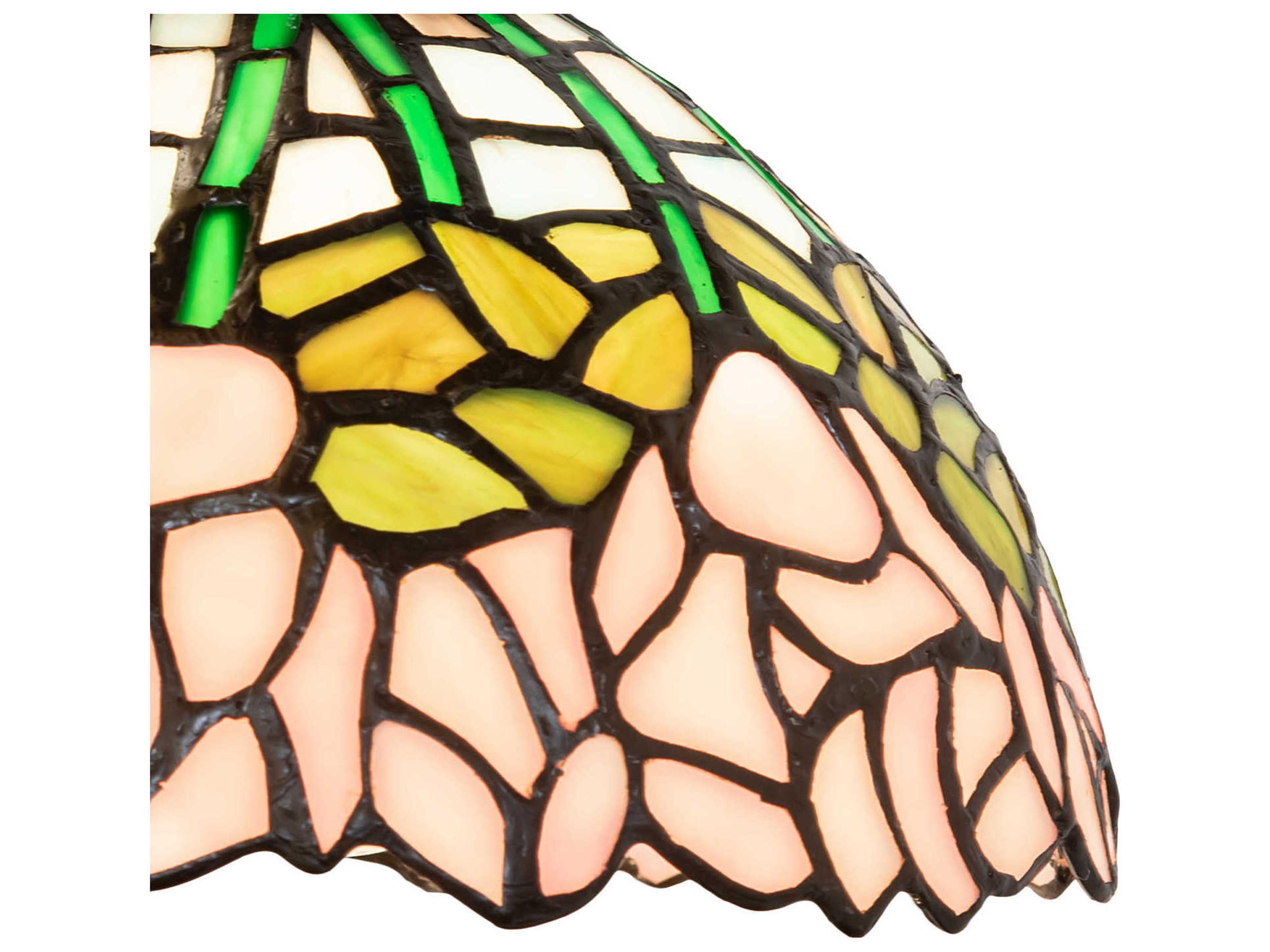 Meyda Tiffany Cabbage Rose 1-Light Mahogany Bronze Glass Dome Mini Pendant