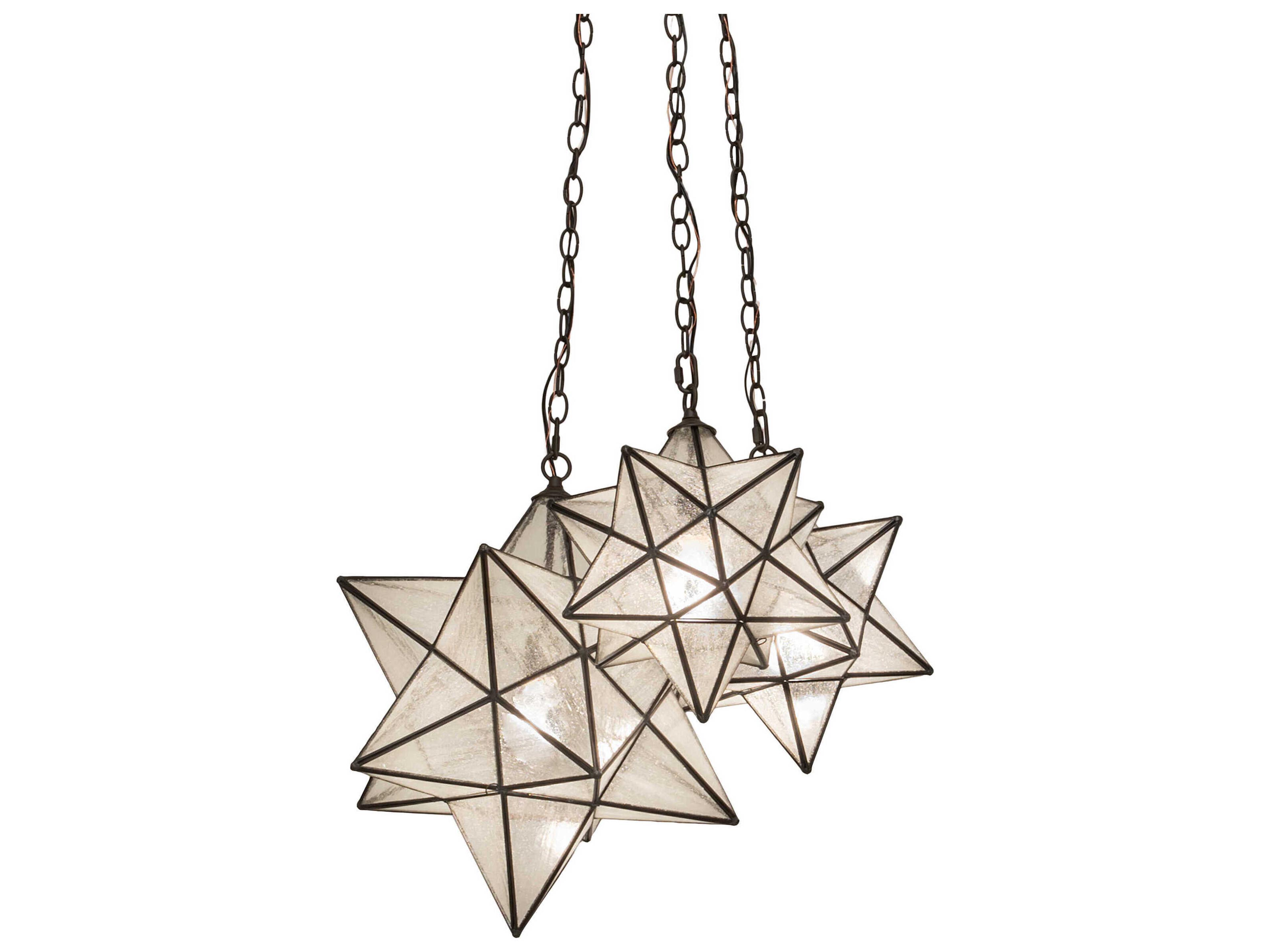 Moravian Star 3-Light Oil Rubbed Bronze Geometric Pendant