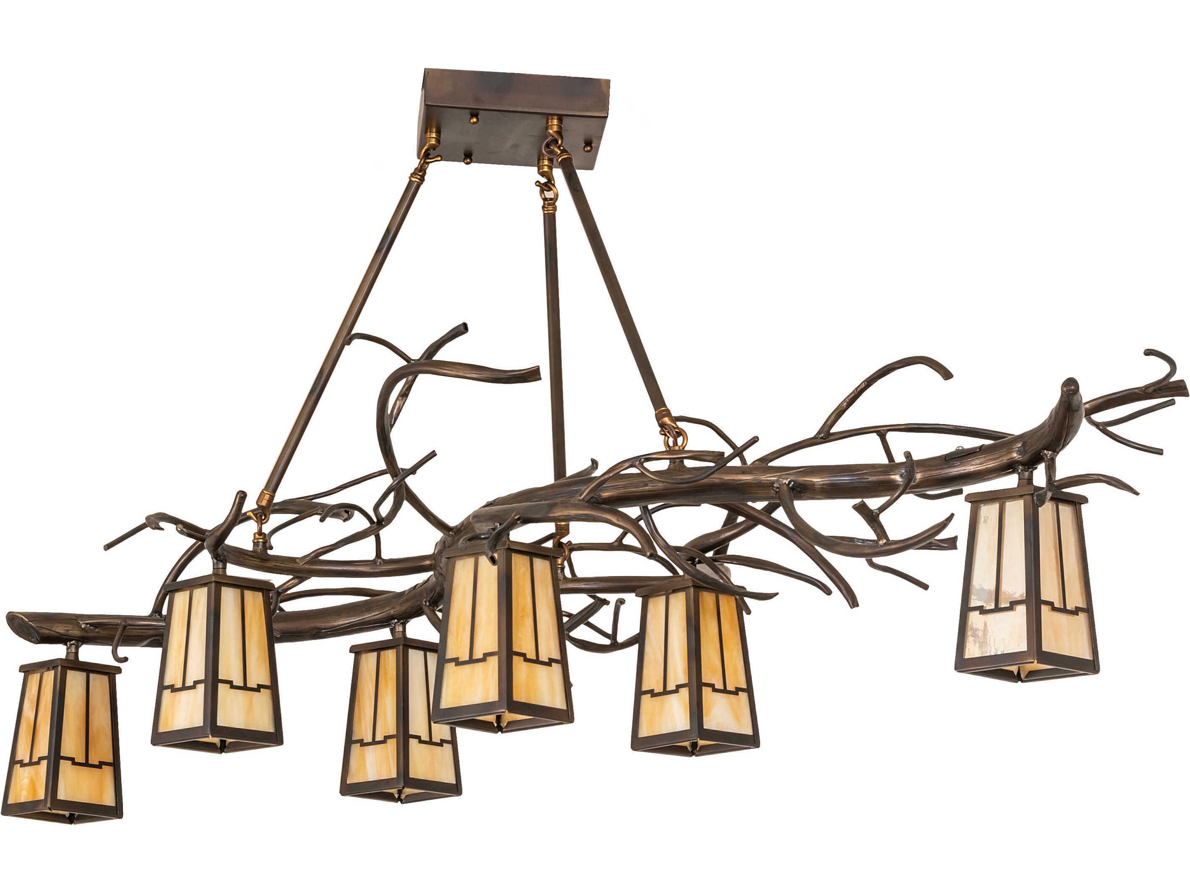 Meyda Winter Solstice 6-Light Antique Copper Island Pendant