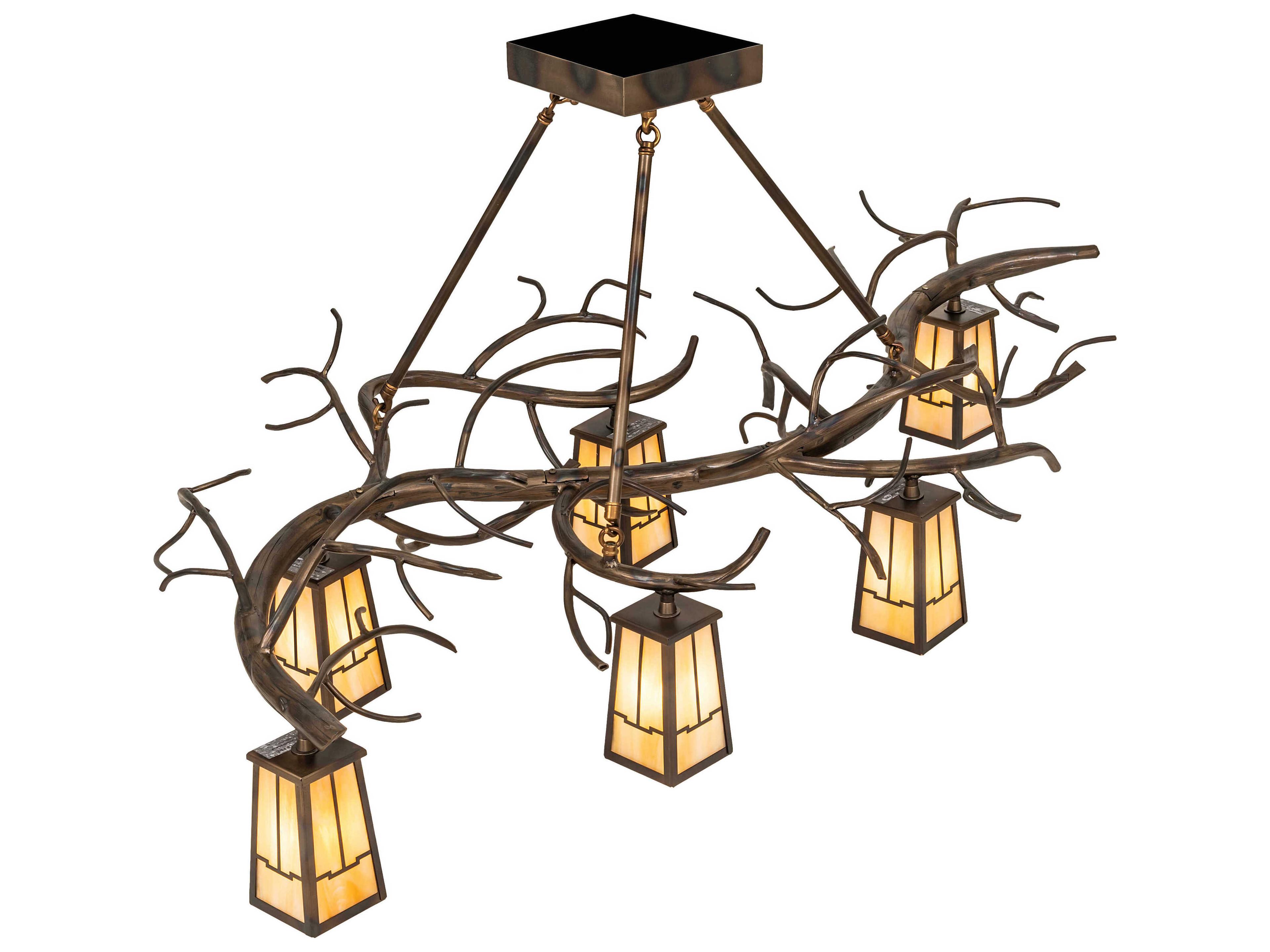 Meyda Winter Solstice 6-Light Antique Copper Island Pendant