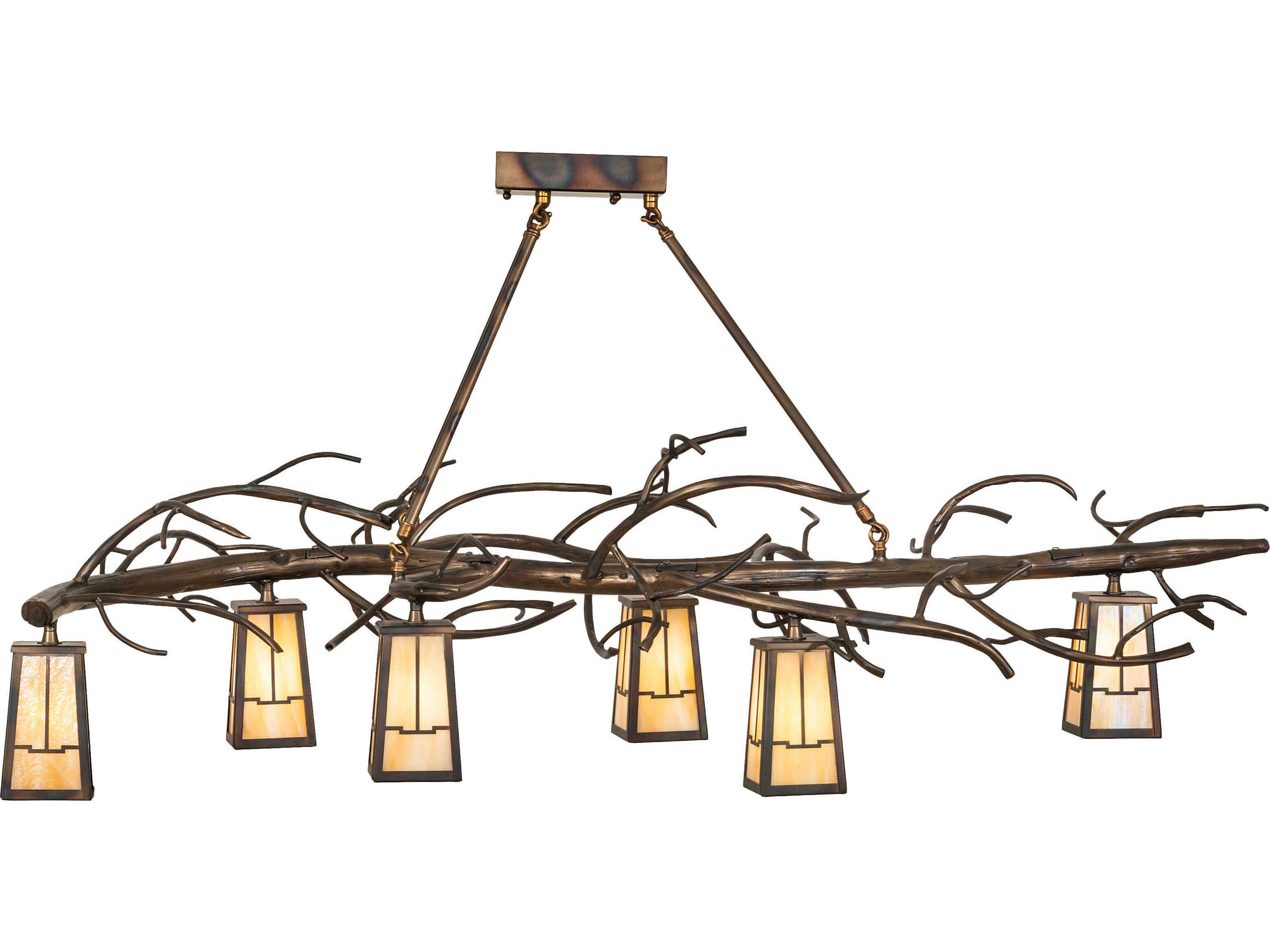 Meyda Winter Solstice 6-Light Antique Copper Island Pendant