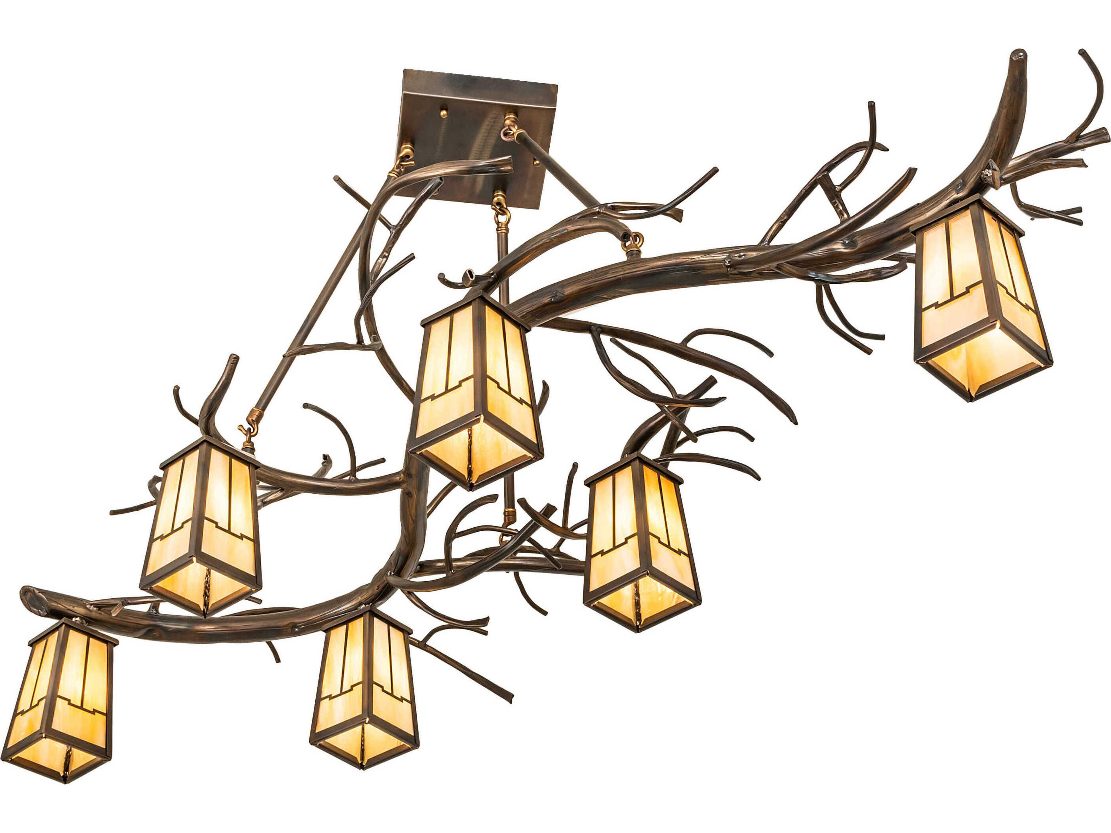 Meyda Winter Solstice 6-Light Antique Copper Island Pendant