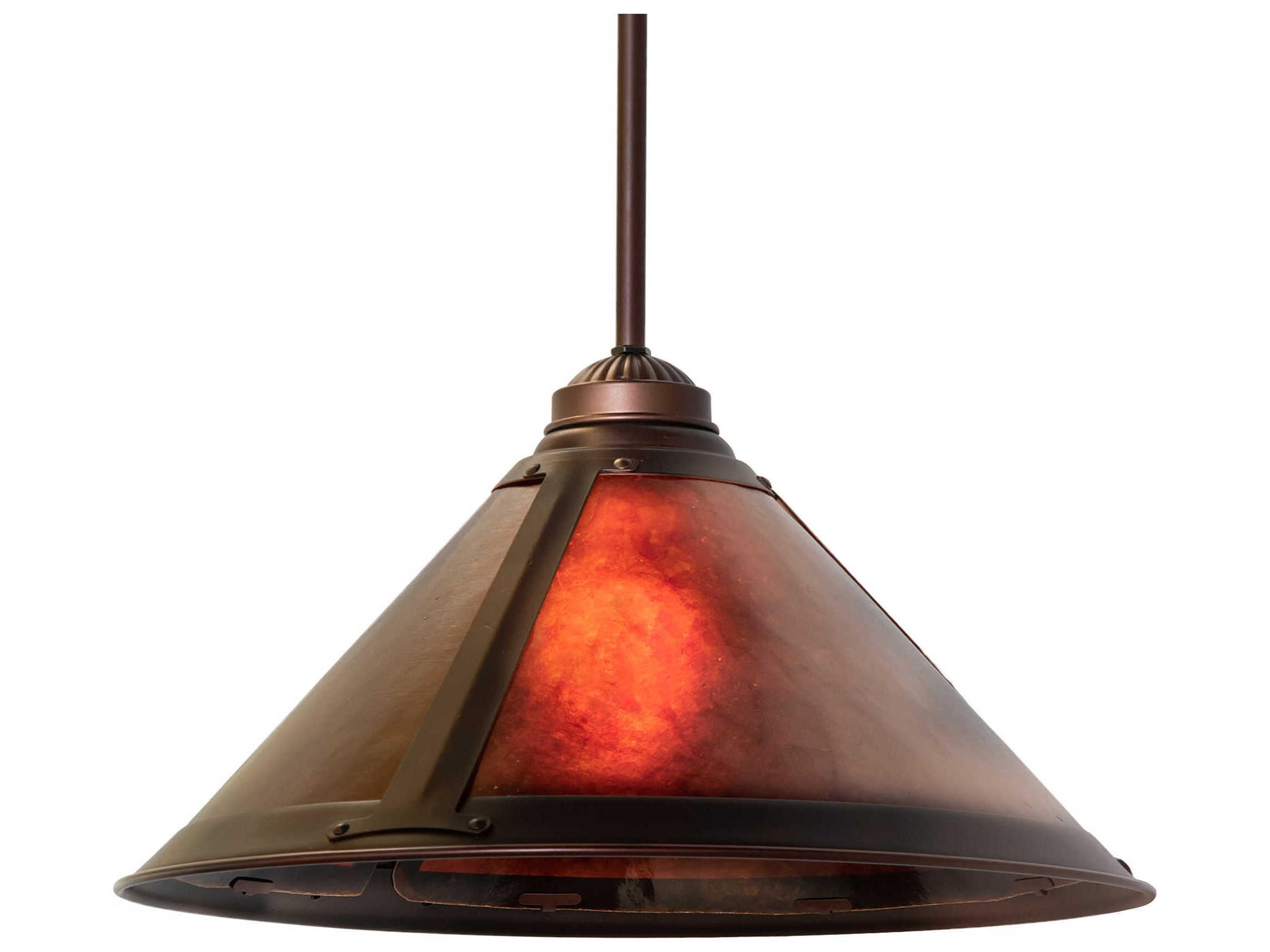 Sutter 1-Light Mahogany Bronze Glass Pendant