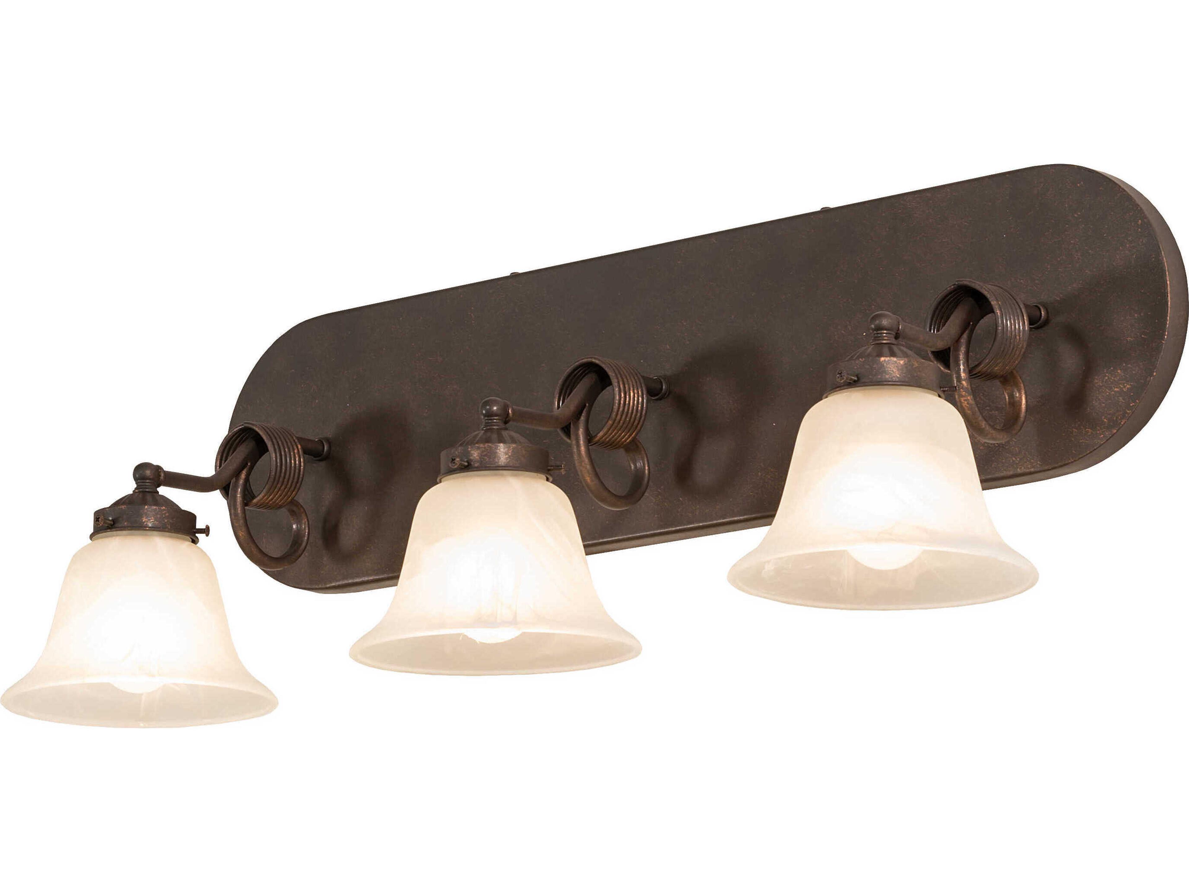 3-Light Gilded Tobacco Brown Vanity Light