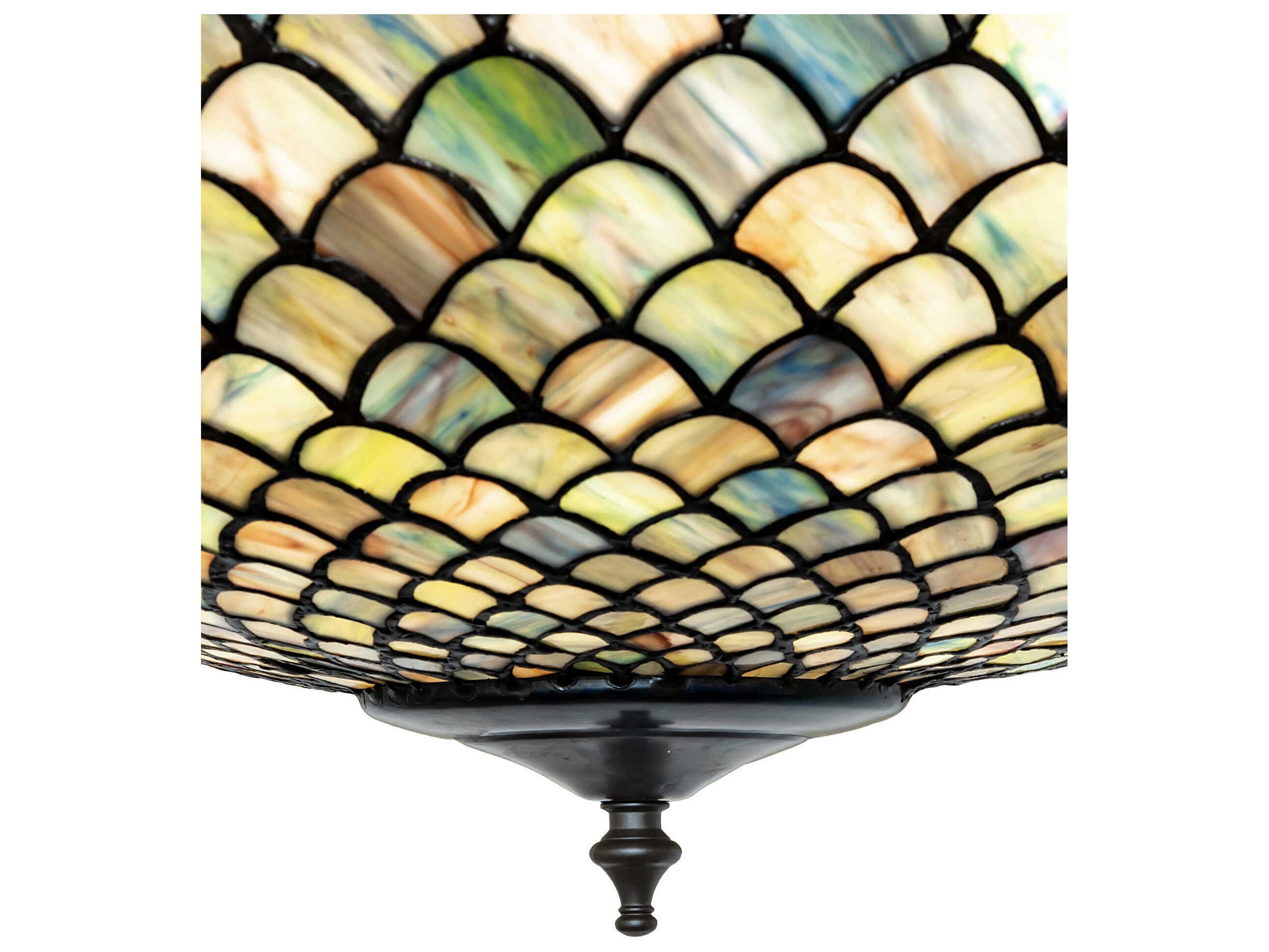 Meyda Tiffany Fishscale 3-Light Oil Rubbed Bronze Bowl Semi Flush Mount