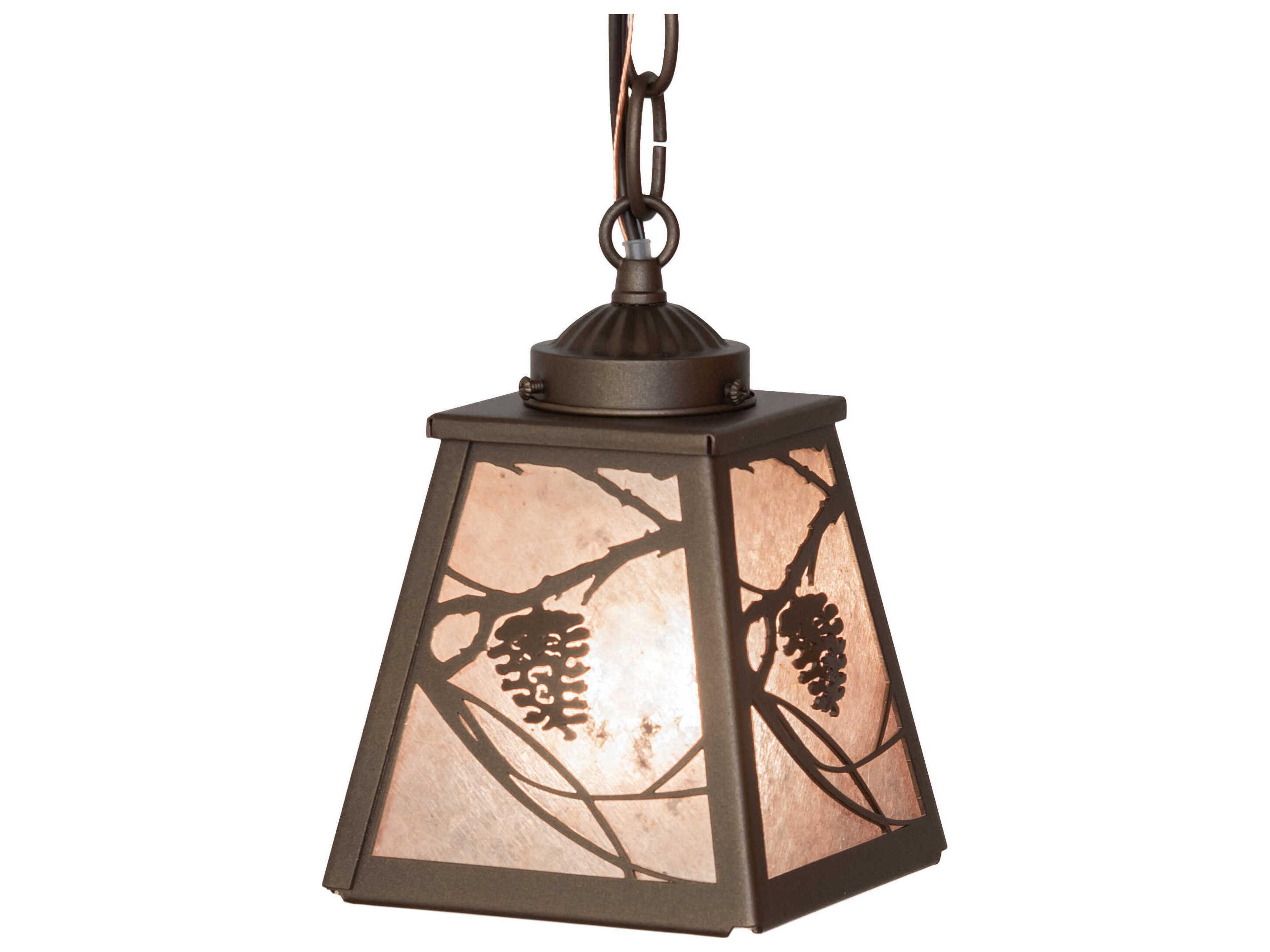 Whispering Pines 1-Light Tyler Bronze Lantern Mini Pendant