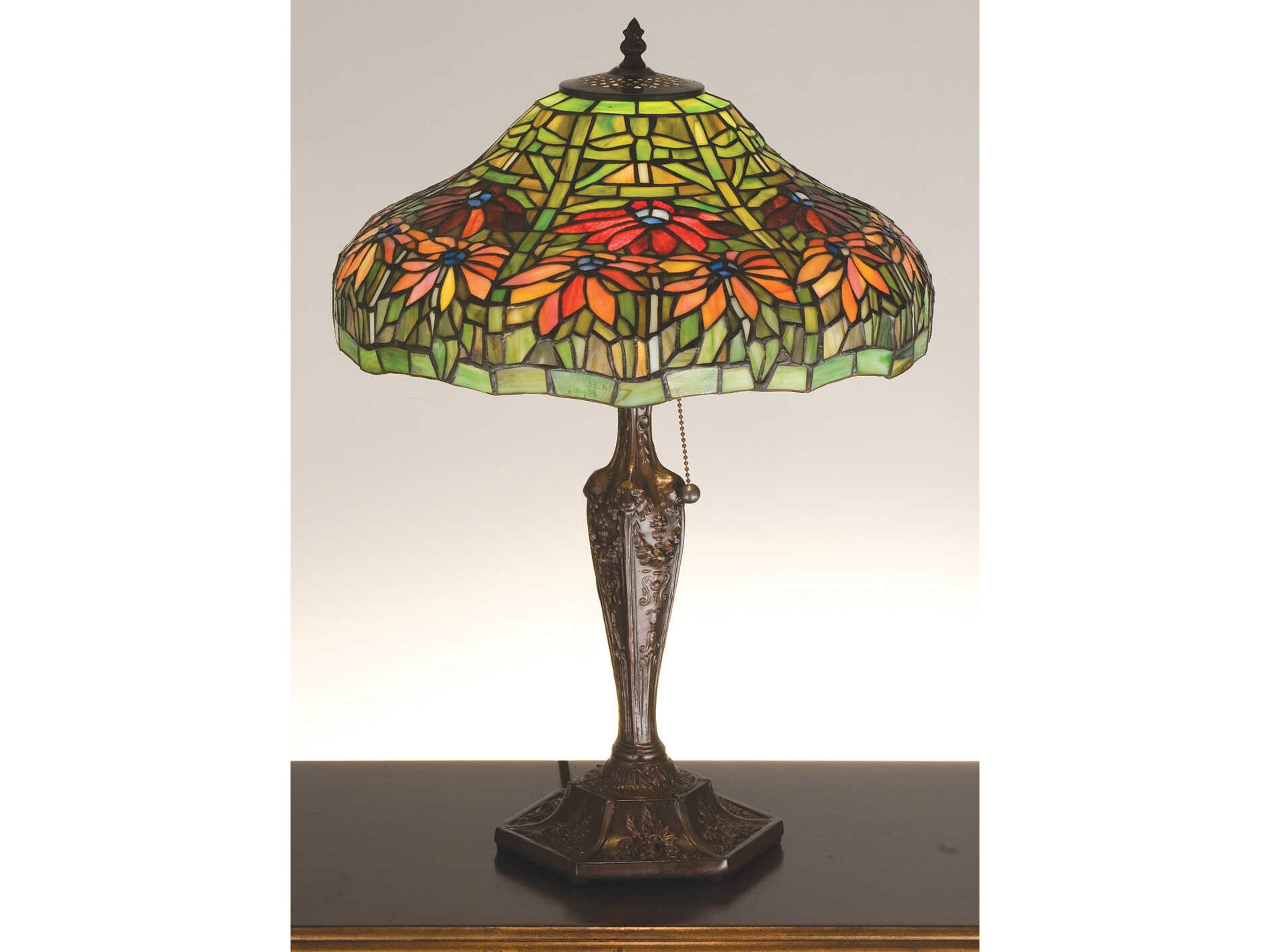 Brown Glass Tiffany Table Lamp