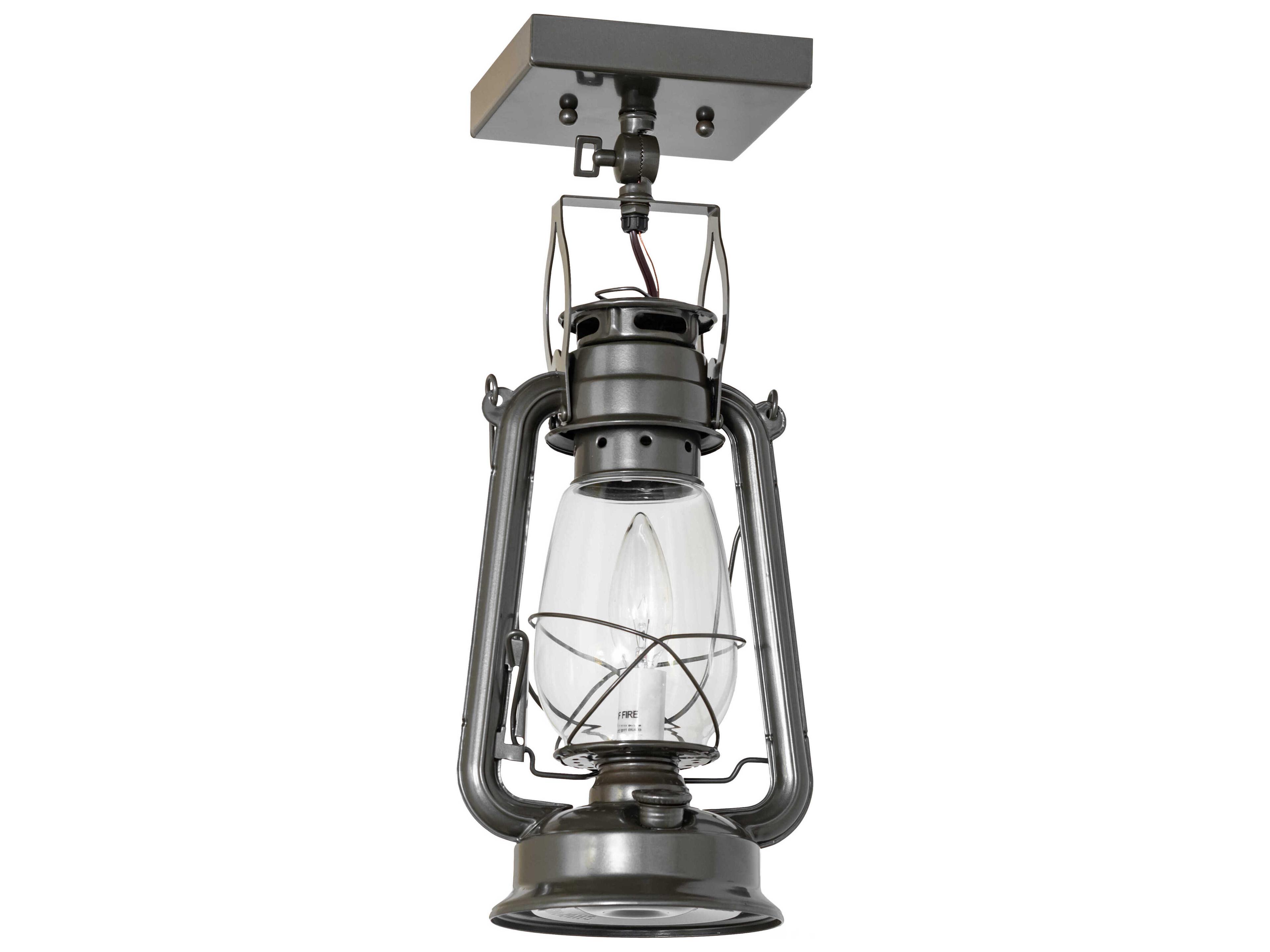 Meyda Miners Lantern 1-Light Oil Rubbed Bronze Flush Mount