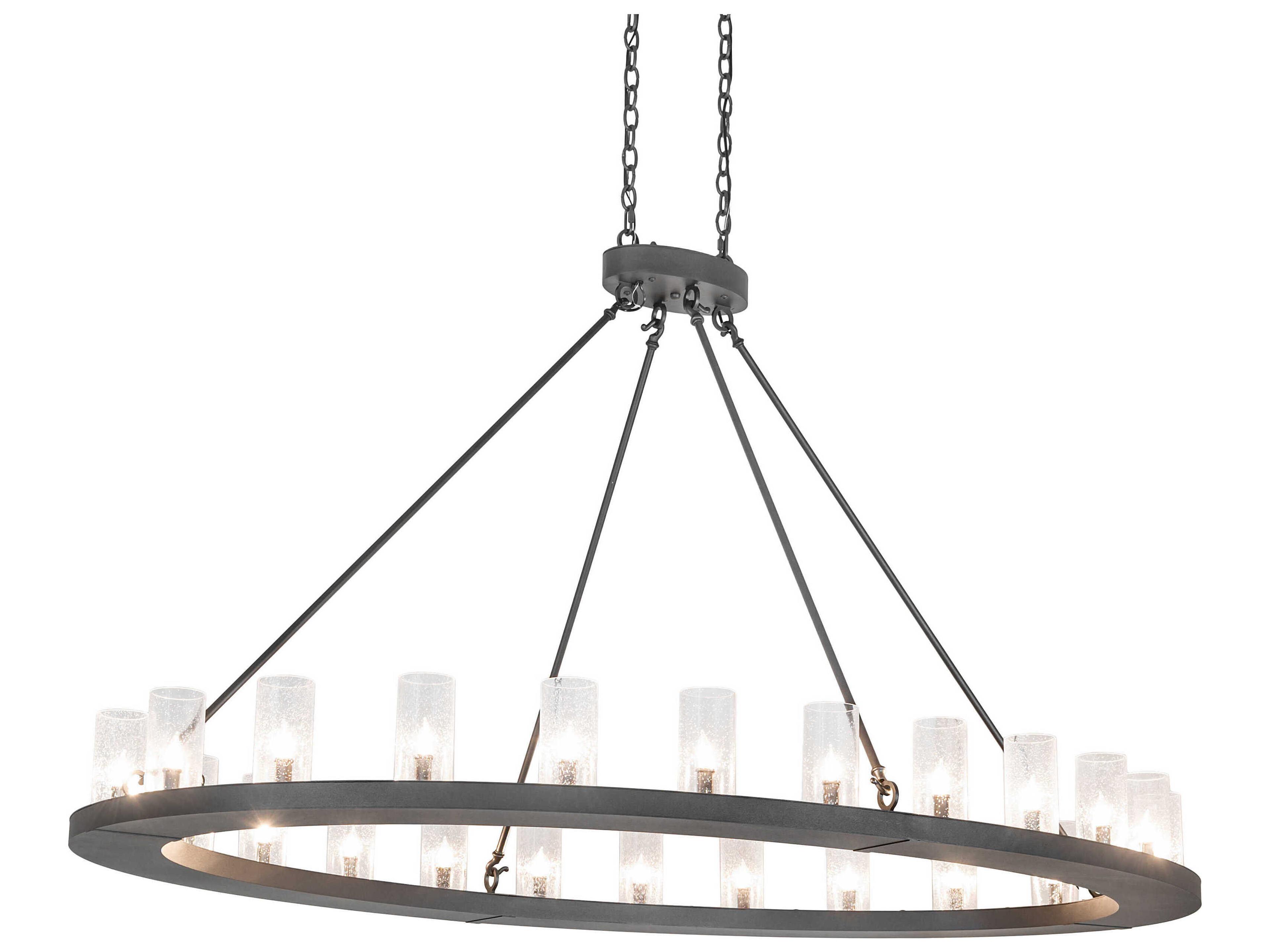 Loxley 24-Light Charred Iron Gray Cylinder Island Pendant
