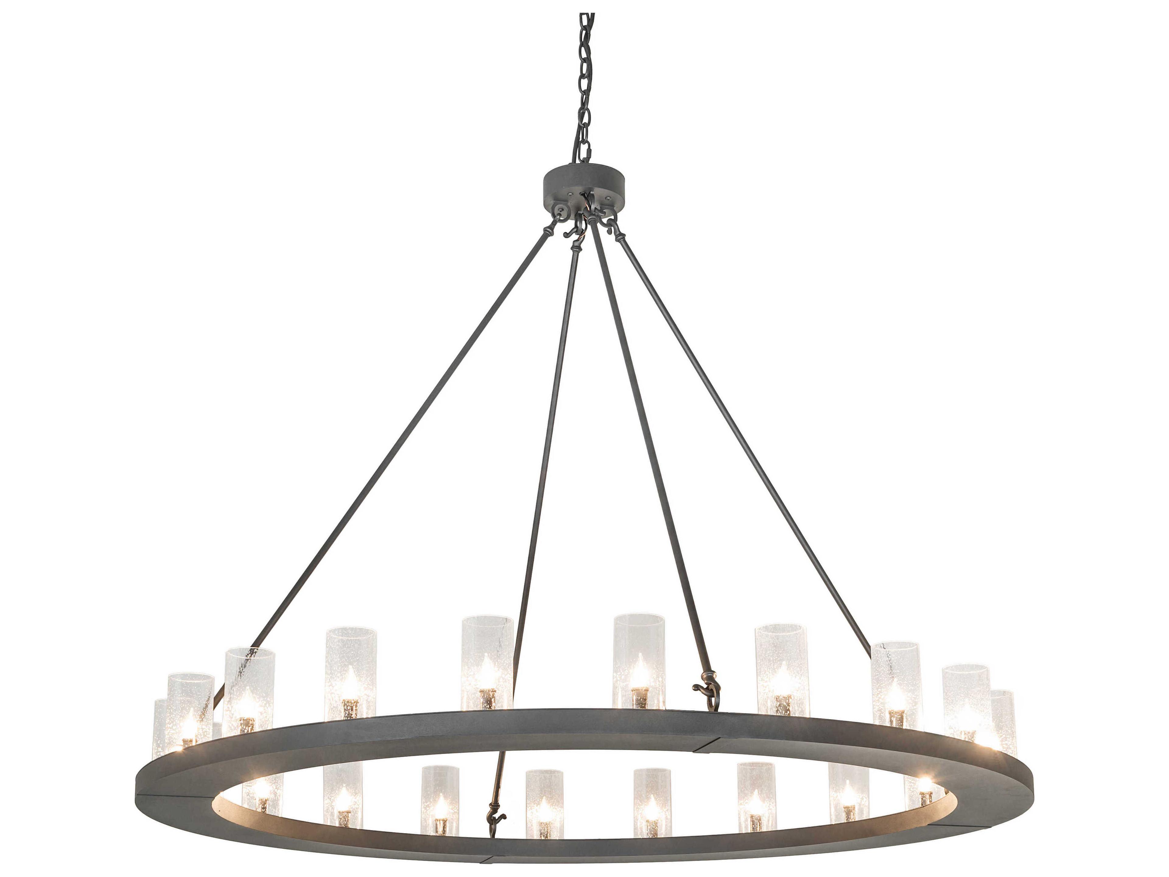 Loxley 20-Light Charred Iron Gray Cylinder Chandelier