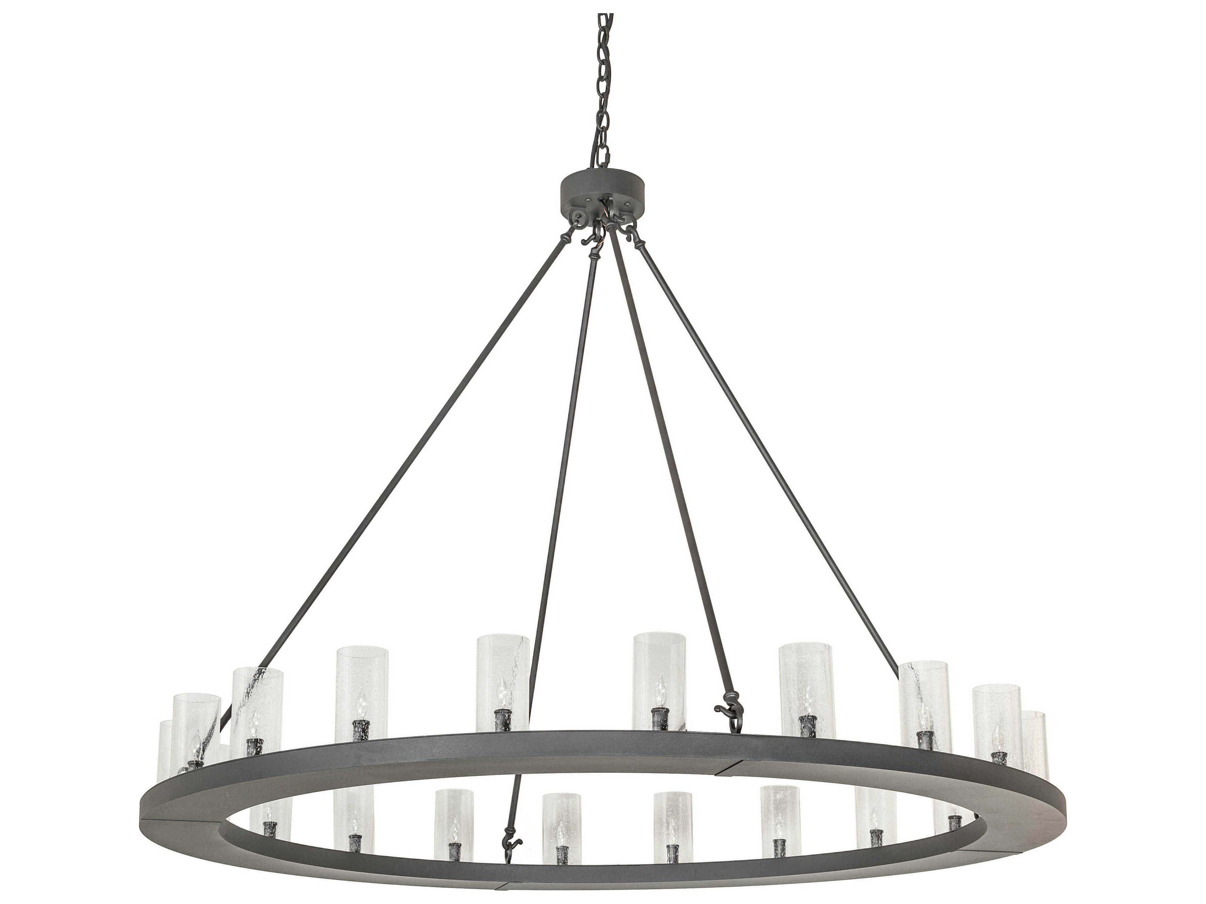 Meyda Loxley 20-Light Charred Iron Gray Cylinder Chandelier