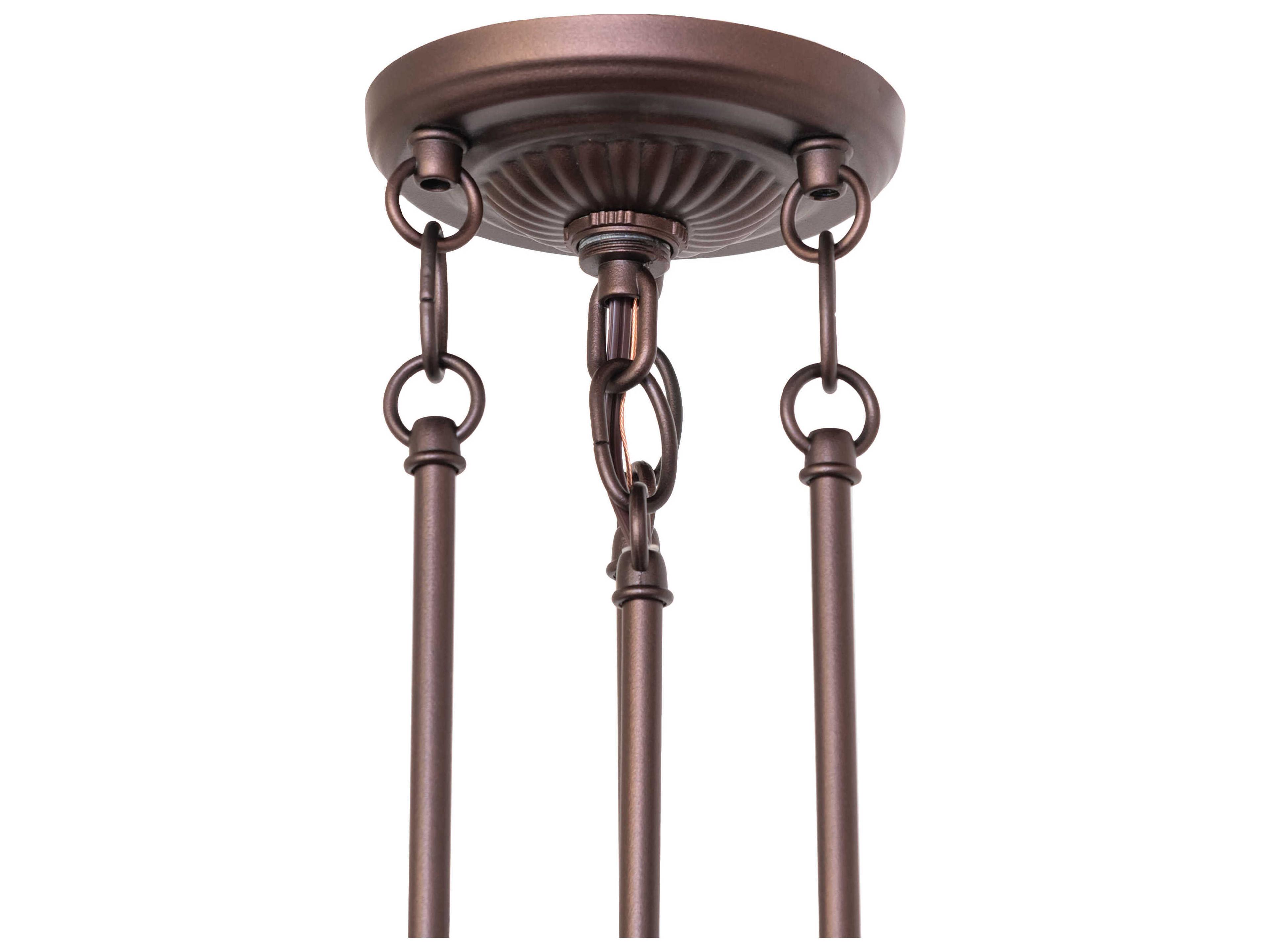 Meyda 3-Light Mahogany Bronze Semi Flush Mount