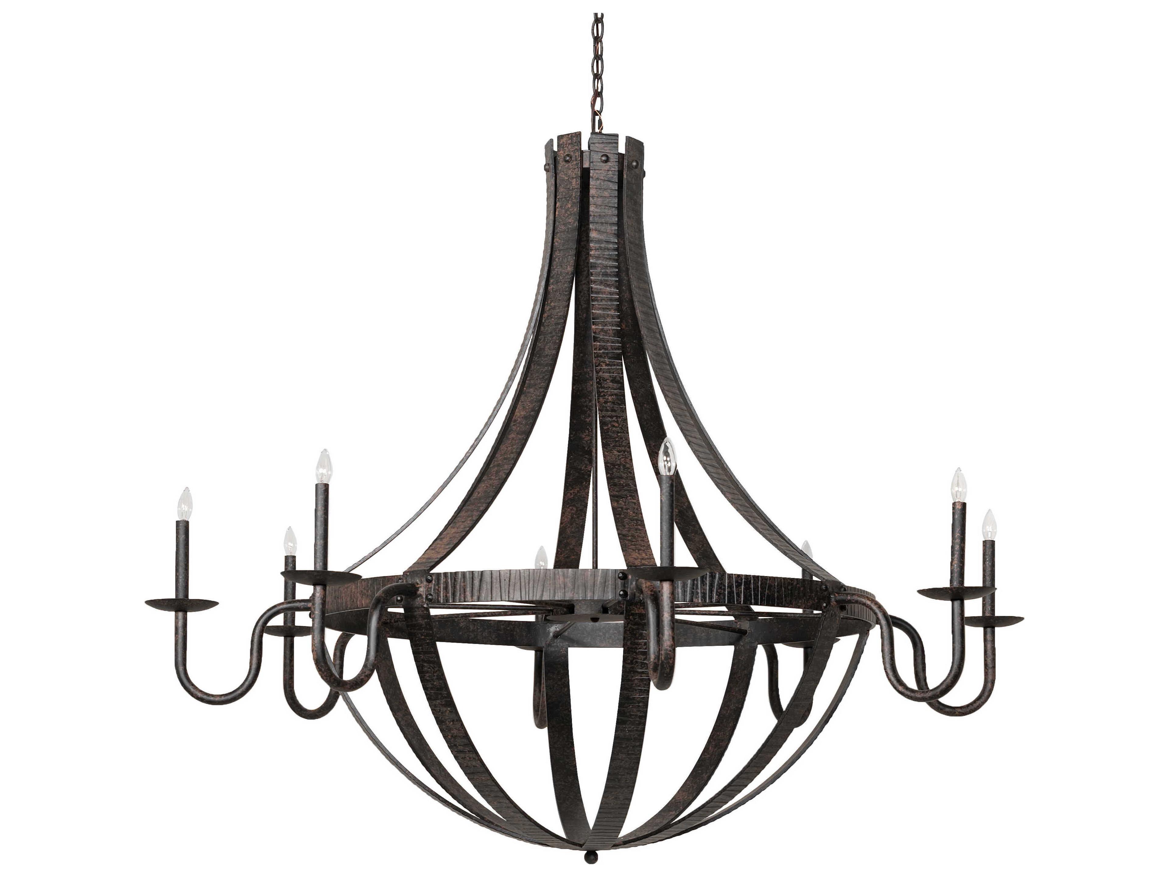 Meyda Barrel Stave 8-Light Coffee Bean Black Candelabra Chandelier