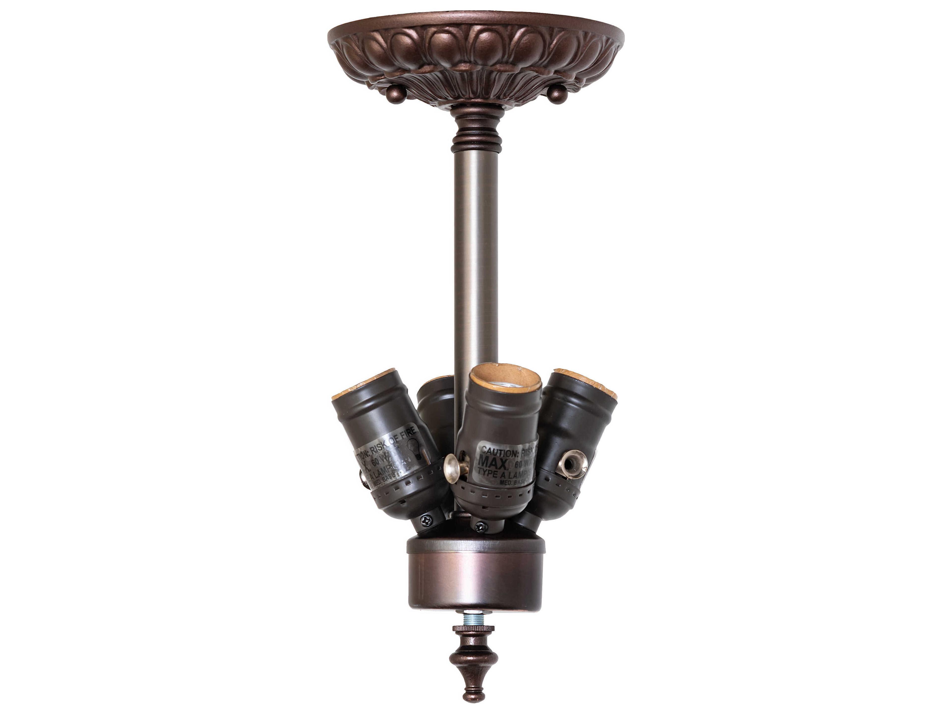 4-Light Mahogany Bronze Flush Mount
