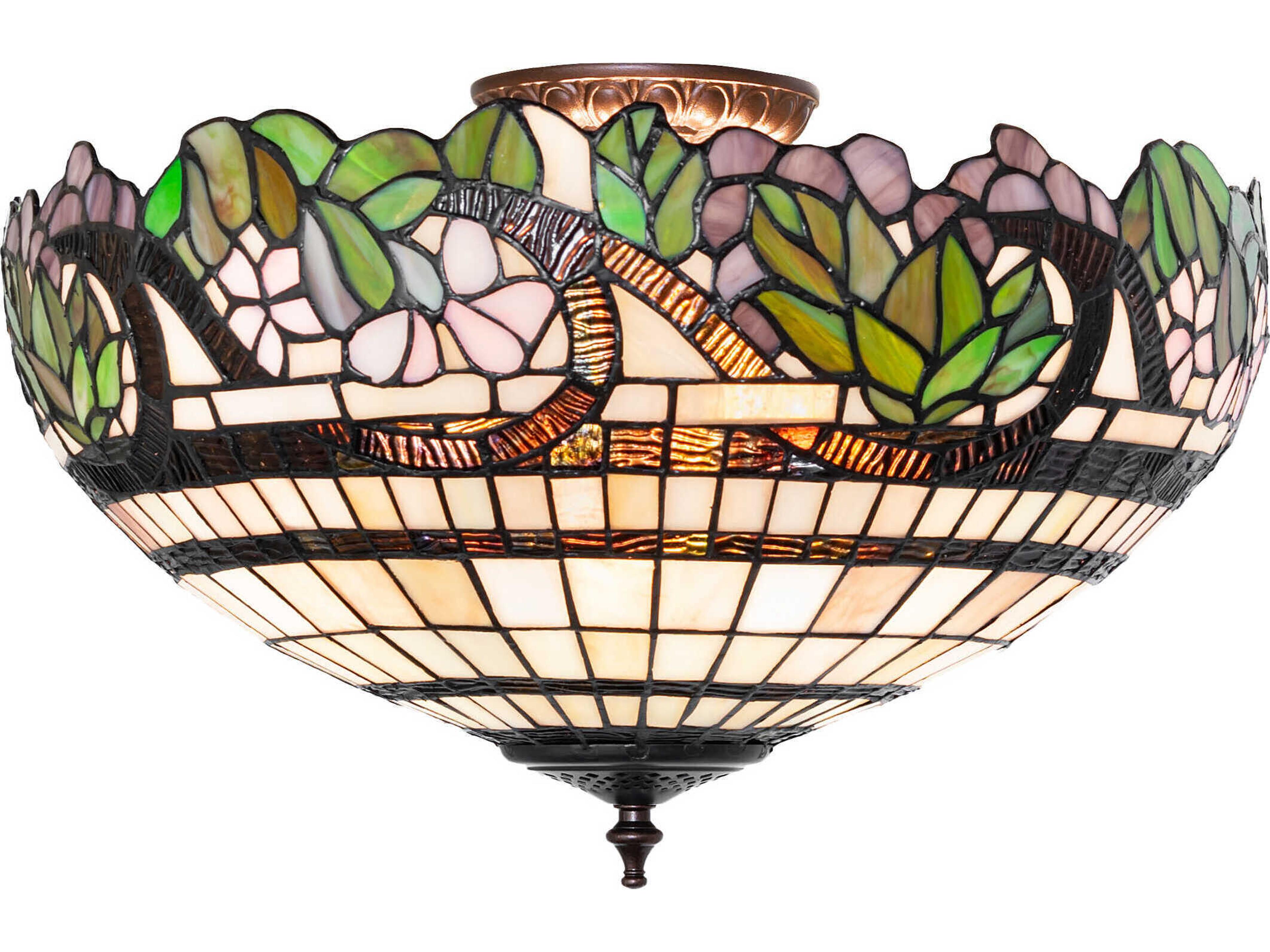 Handel Grapevine 4-Light Mahogany Bronze Bowl Flush Mount