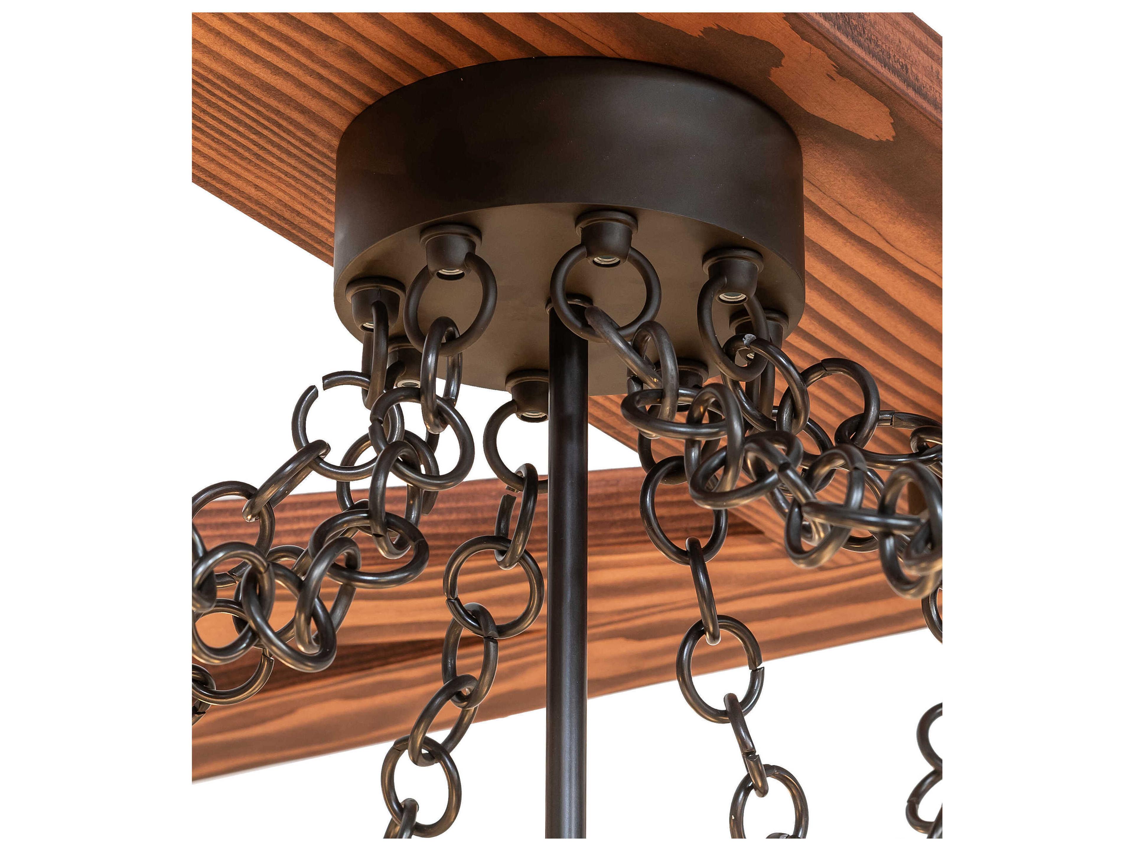 Meyda Pocono Pool House 9-Light Oil Rubbed Bronze / Craftsman Brown Island Pendant