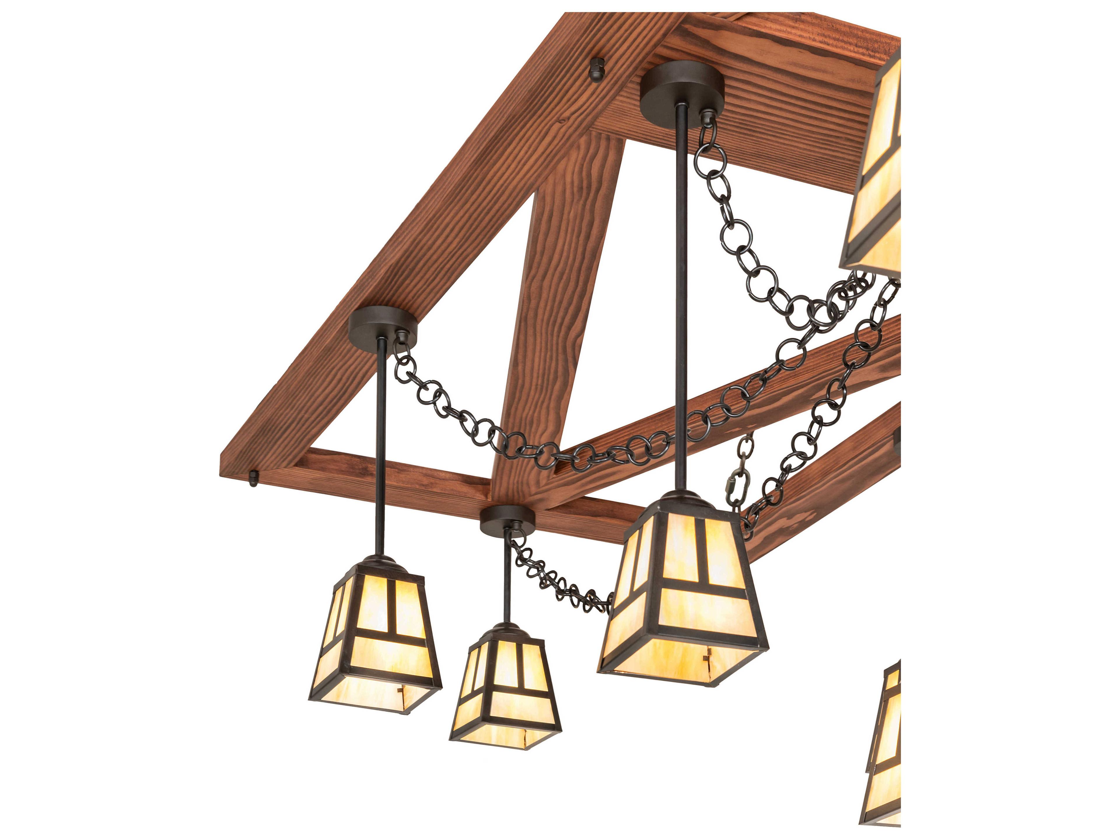 Meyda Pocono Pool House 9-Light Oil Rubbed Bronze / Craftsman Brown Island Pendant